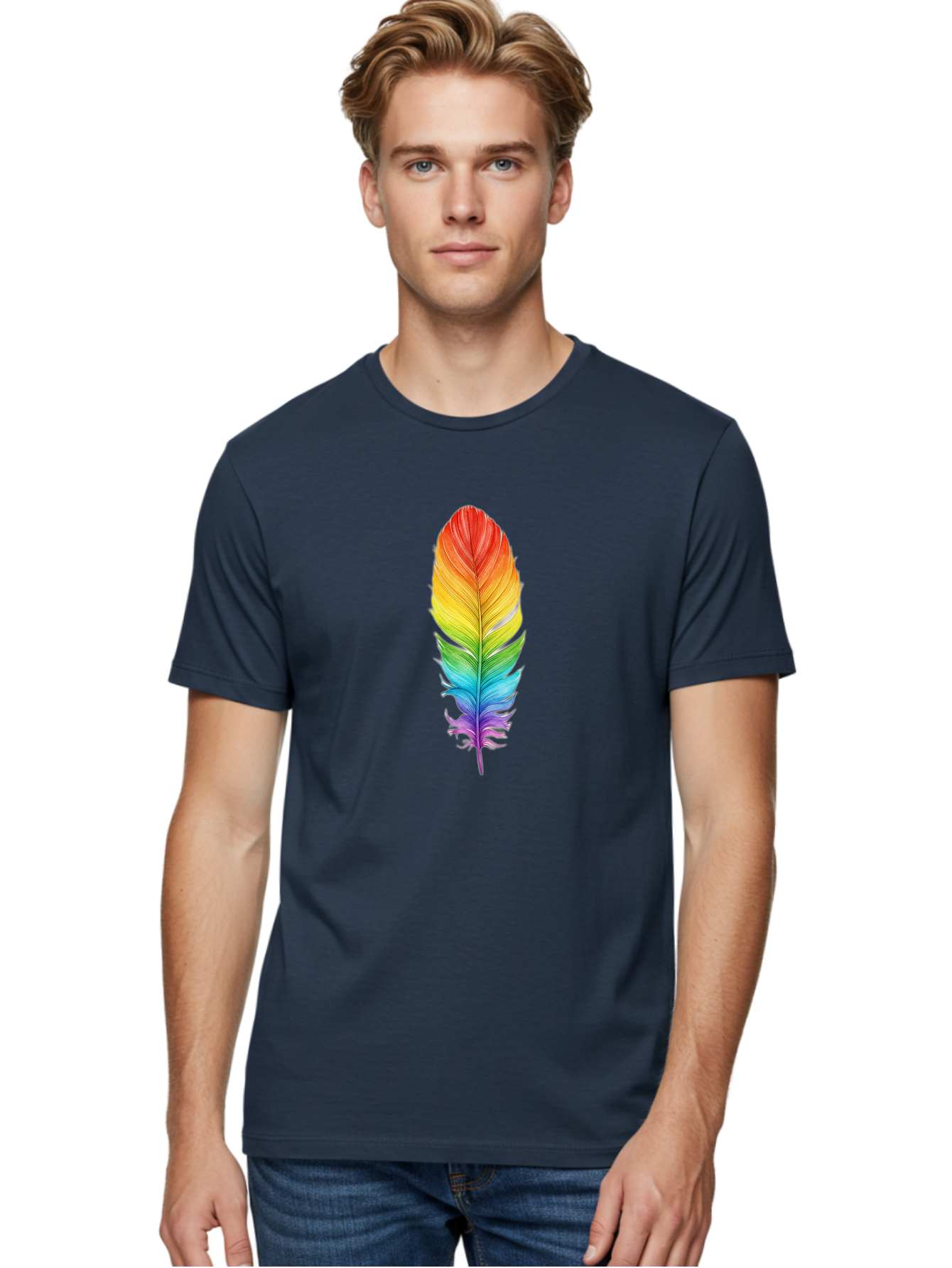 Rainbow-Feather-10 Men'S Graphic Tee, 100% Cotton, Comfortable Casual Summer Wear, Machine Washable, Vintage Camera, Old Camera, Antique Camera, Black Camera, Classic Photography, Photography Equipment, Nostalgic Device, Film Camera, Baj218