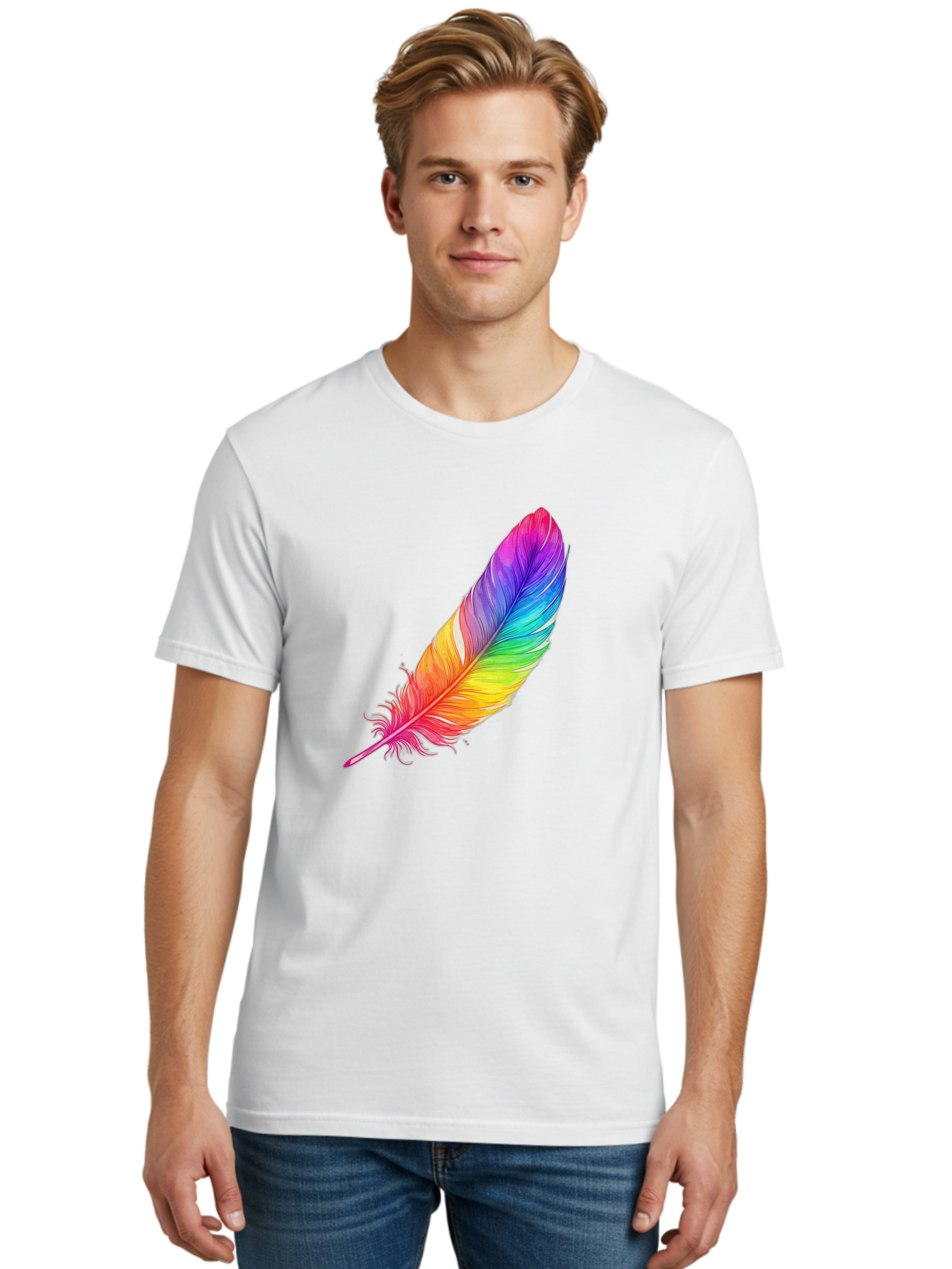 Rainbow-Feather-11 Men'S Graphic Tee, 100% Cotton, Comfortable Casual Summer Wear, Machine Washable, Vintage Camera, Old Camera, Antique Camera, Black Camera, Classic Photography, Photography Equipment, Nostalgic Device, Film Camera, Baj219