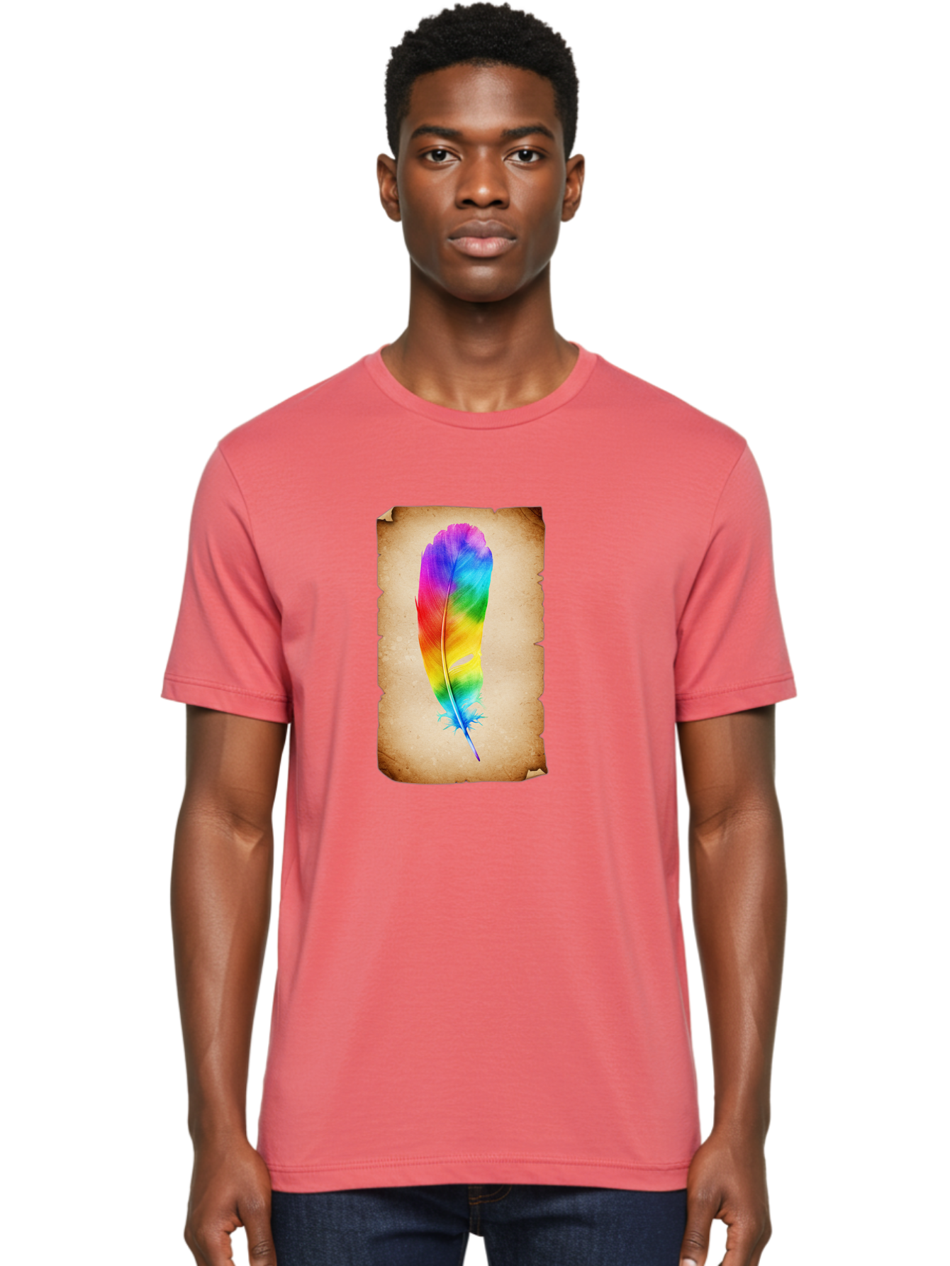 Rainbow-Feather-12 Men'S Graphic Tee, 100% Cotton, Comfortable Casual Summer Wear, Machine Washable, Vintage Camera, Old Camera, Antique Camera, Black Camera, Classic Photography, Photography Equipment, Nostalgic Device, Film Camera, Baj220