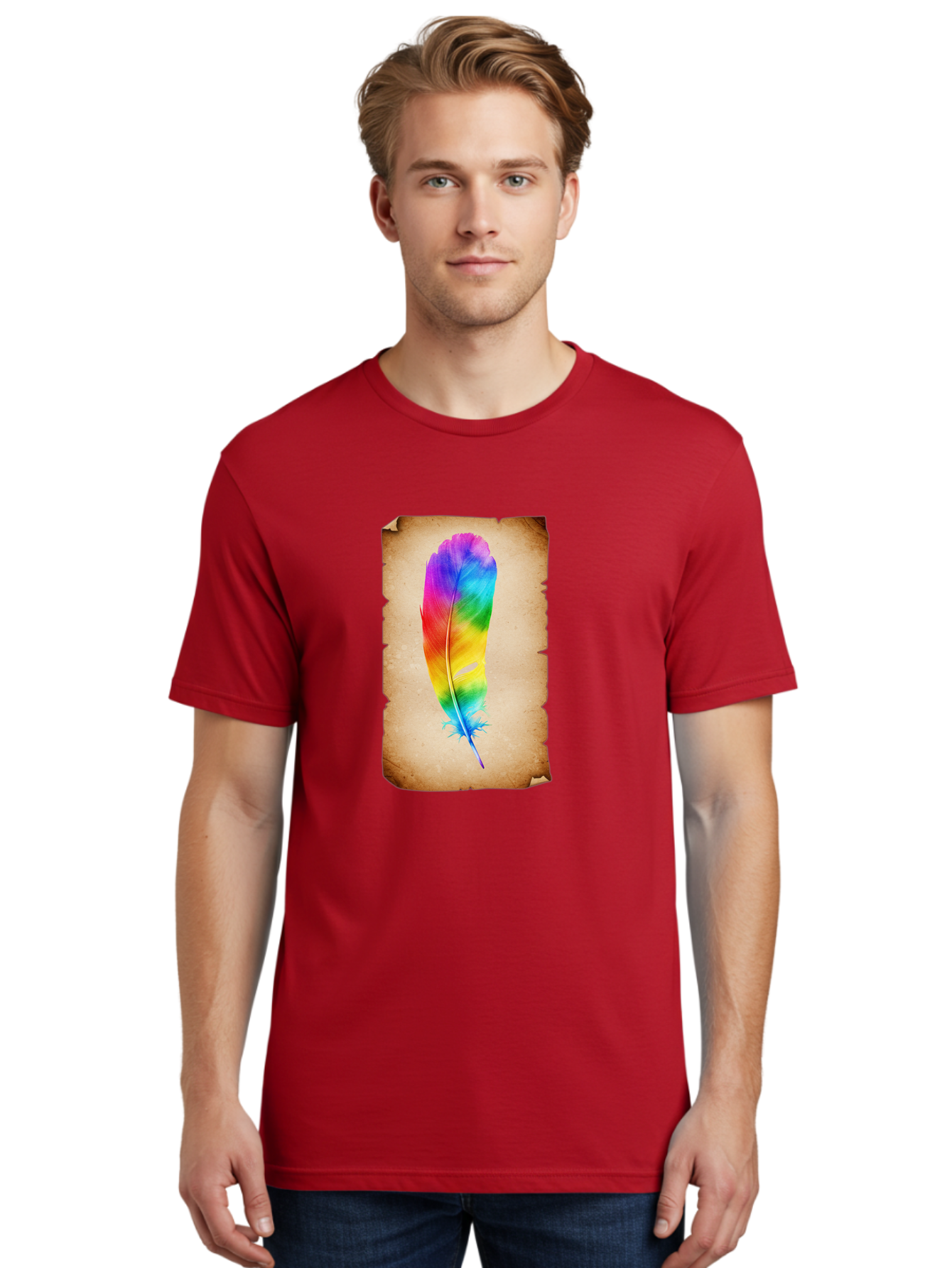 Rainbow-Feather-12 Men'S Graphic Tee, 100% Cotton, Comfortable Casual Summer Wear, Machine Washable, Vintage Camera, Old Camera, Antique Camera, Black Camera, Classic Photography, Photography Equipment, Nostalgic Device, Film Camera, Baj220