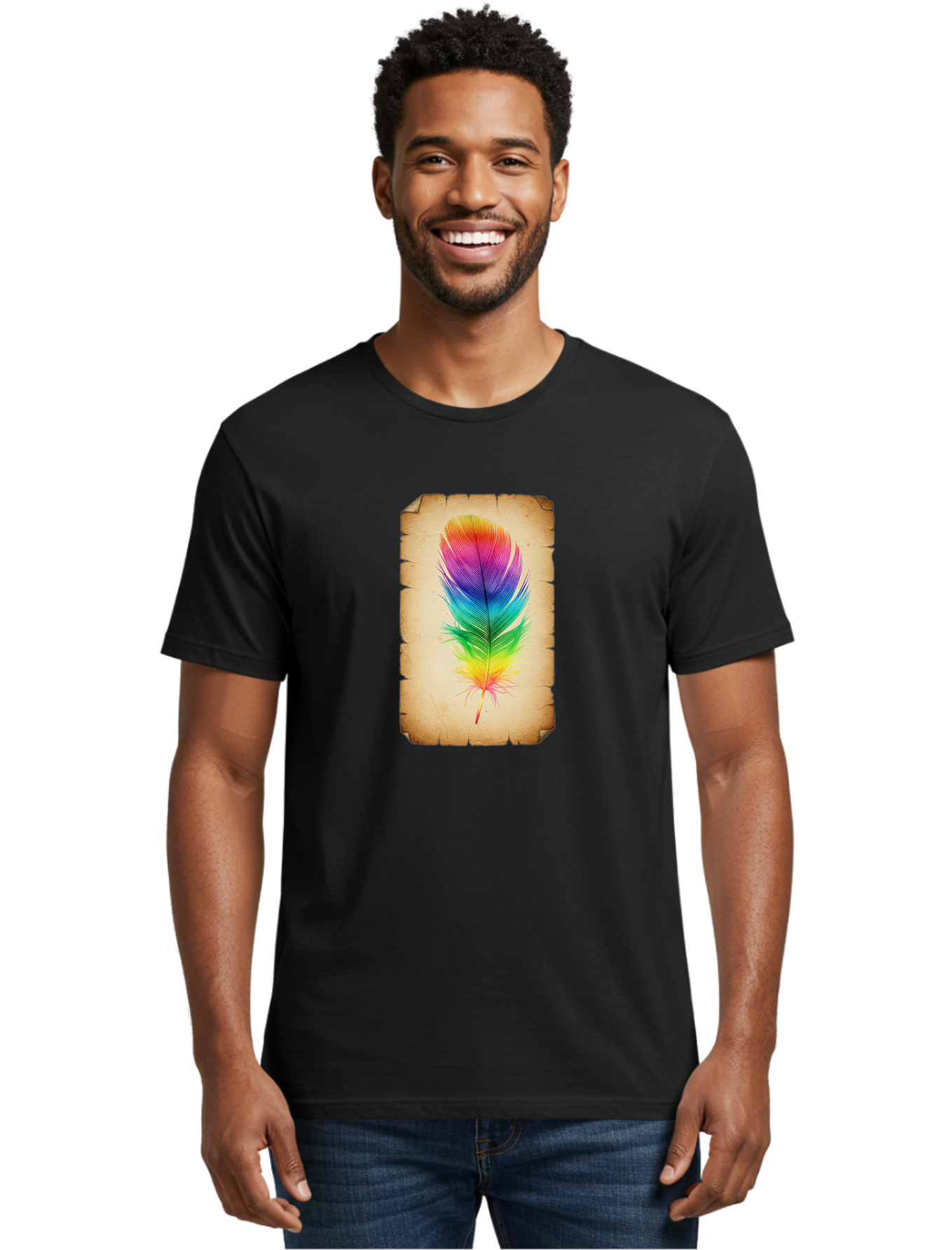 Rainbow-Feather-13 Men'S Graphic Tee, 100% Cotton, Comfortable Casual Summer Wear, Machine Washable, Vintage Camera, Old Camera, Antique Camera, Black Camera, Classic Photography, Photography Equipment, Nostalgic Device, Film Camera, Baj221