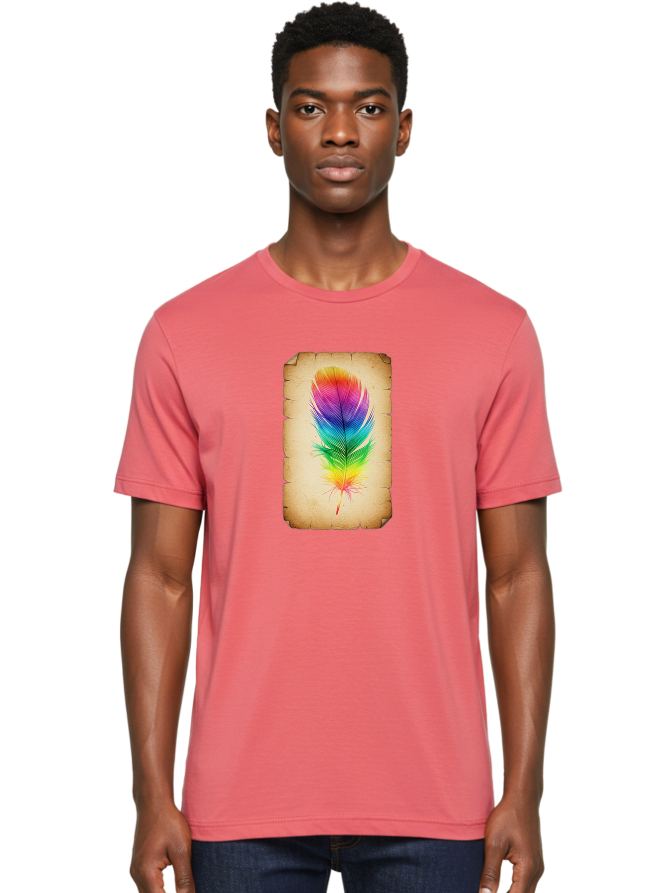Rainbow-Feather-13 Men'S Graphic Tee, 100% Cotton, Comfortable Casual Summer Wear, Machine Washable, Vintage Camera, Old Camera, Antique Camera, Black Camera, Classic Photography, Photography Equipment, Nostalgic Device, Film Camera, Baj221