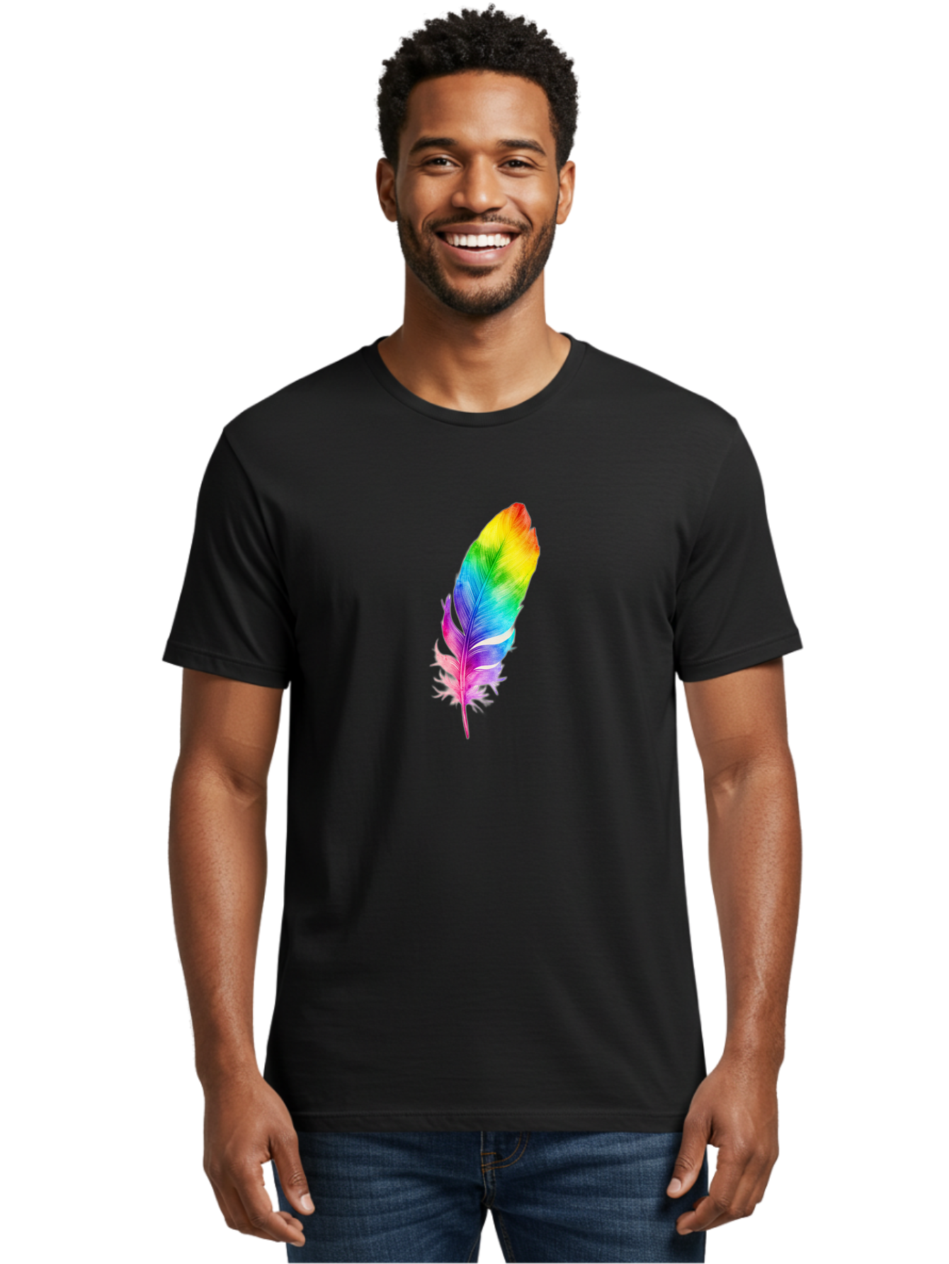 Rainbow-Feather-14 Men'S Graphic Tee, 100% Cotton, Comfortable Casual Summer Wear, Machine Washable, Vintage Camera, Old Camera, Antique Camera, Black Camera, Classic Photography, Photography Equipment, Nostalgic Device, Film Camera, Baj222