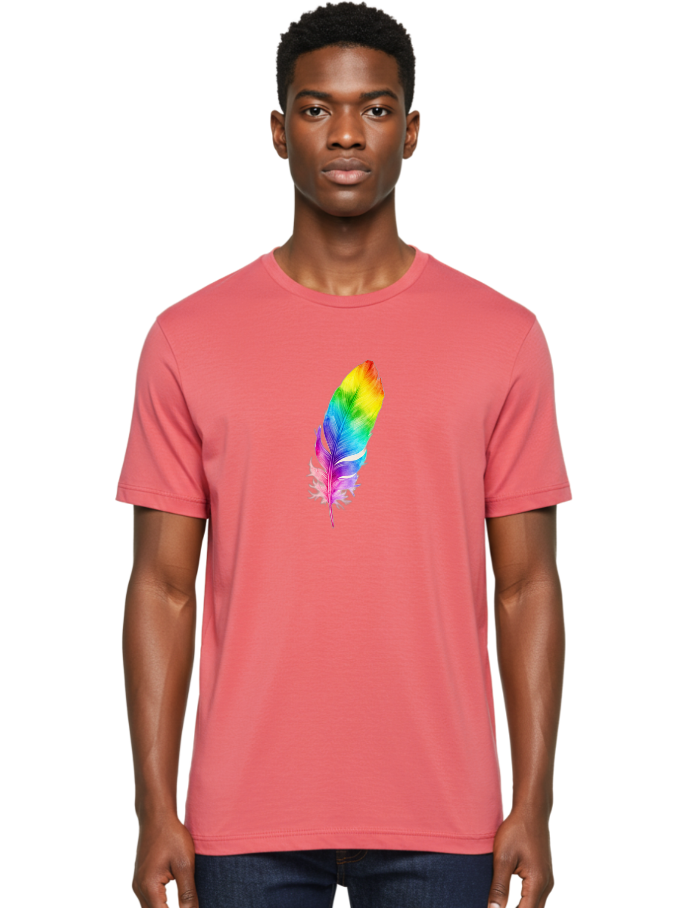 Rainbow-Feather-14 Men'S Graphic Tee, 100% Cotton, Comfortable Casual Summer Wear, Machine Washable, Vintage Camera, Old Camera, Antique Camera, Black Camera, Classic Photography, Photography Equipment, Nostalgic Device, Film Camera, Baj222