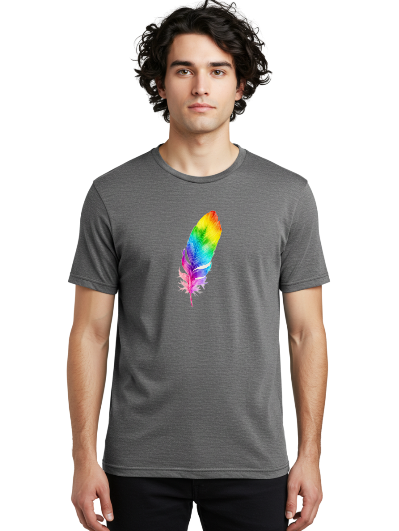 Rainbow-Feather-14 Men'S Graphic Tee, 100% Cotton, Comfortable Casual Summer Wear, Machine Washable, Vintage Camera, Old Camera, Antique Camera, Black Camera, Classic Photography, Photography Equipment, Nostalgic Device, Film Camera, Baj222