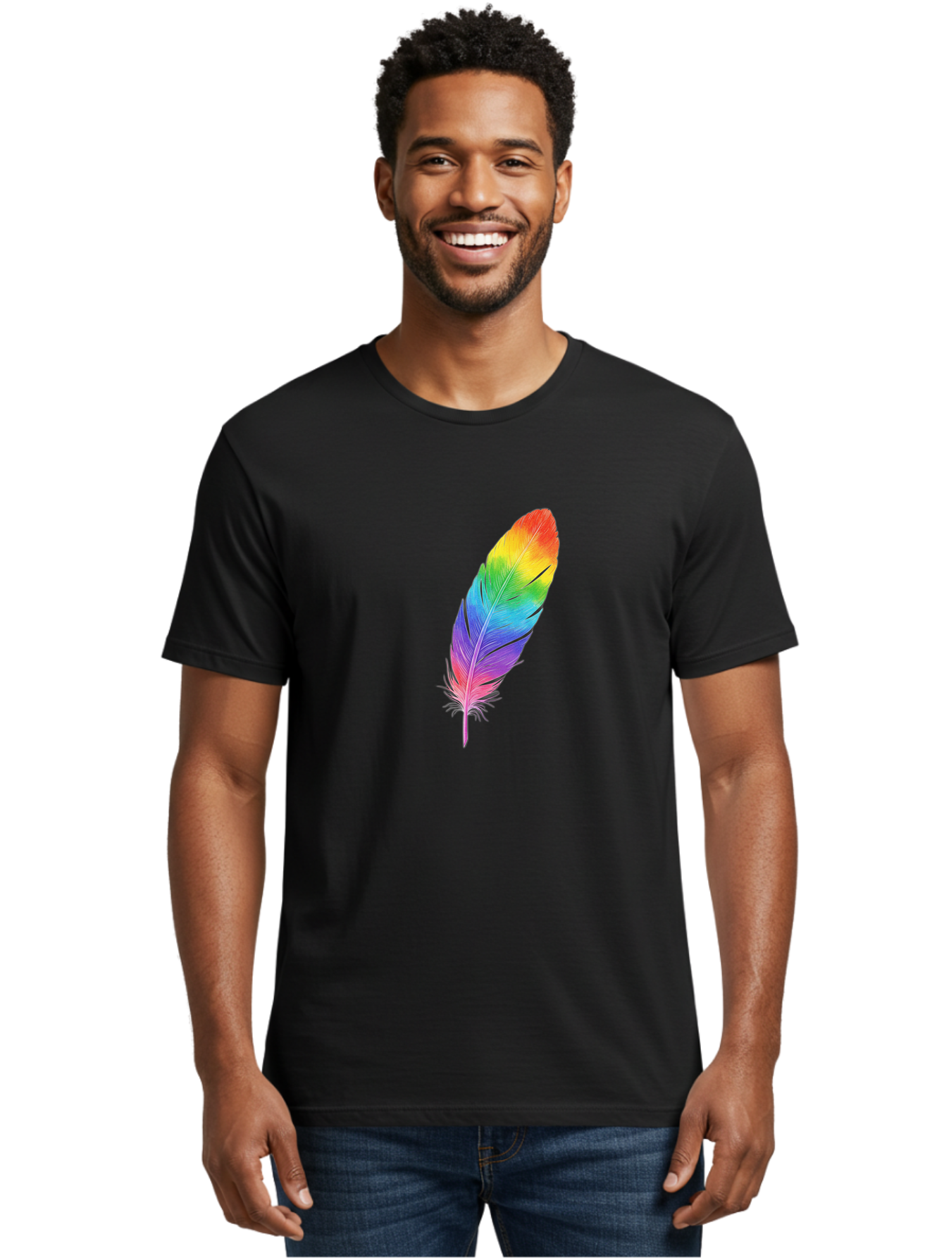 Rainbow-Feather-15 Men'S Graphic Tee, 100% Cotton, Comfortable Casual Summer Wear, Machine Washable, Vintage Camera, Old Camera, Antique Camera, Black Camera, Classic Photography, Photography Equipment, Nostalgic Device, Film Camera, Baj223