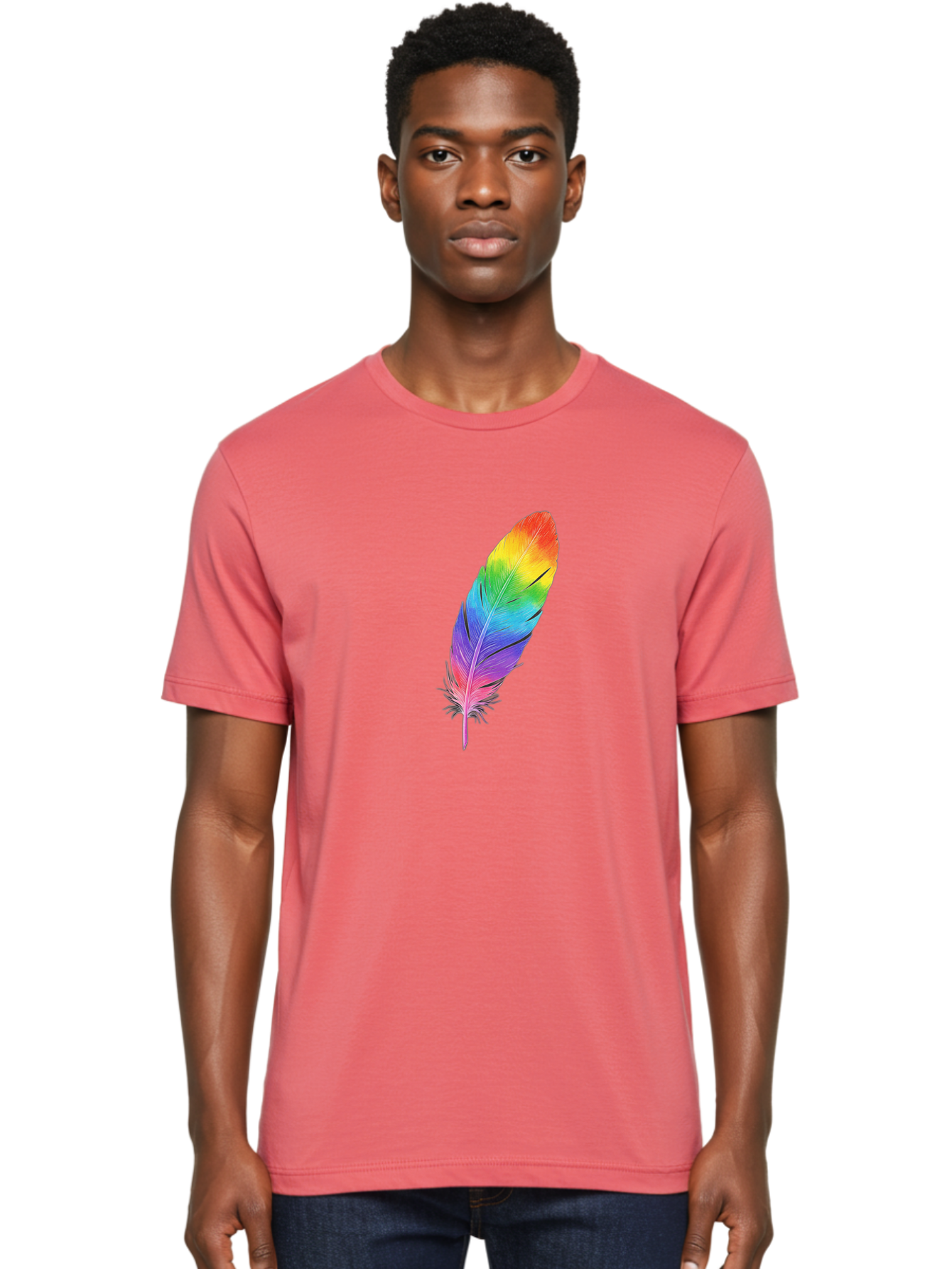 Rainbow-Feather-15 Men'S Graphic Tee, 100% Cotton, Comfortable Casual Summer Wear, Machine Washable, Vintage Camera, Old Camera, Antique Camera, Black Camera, Classic Photography, Photography Equipment, Nostalgic Device, Film Camera, Baj223