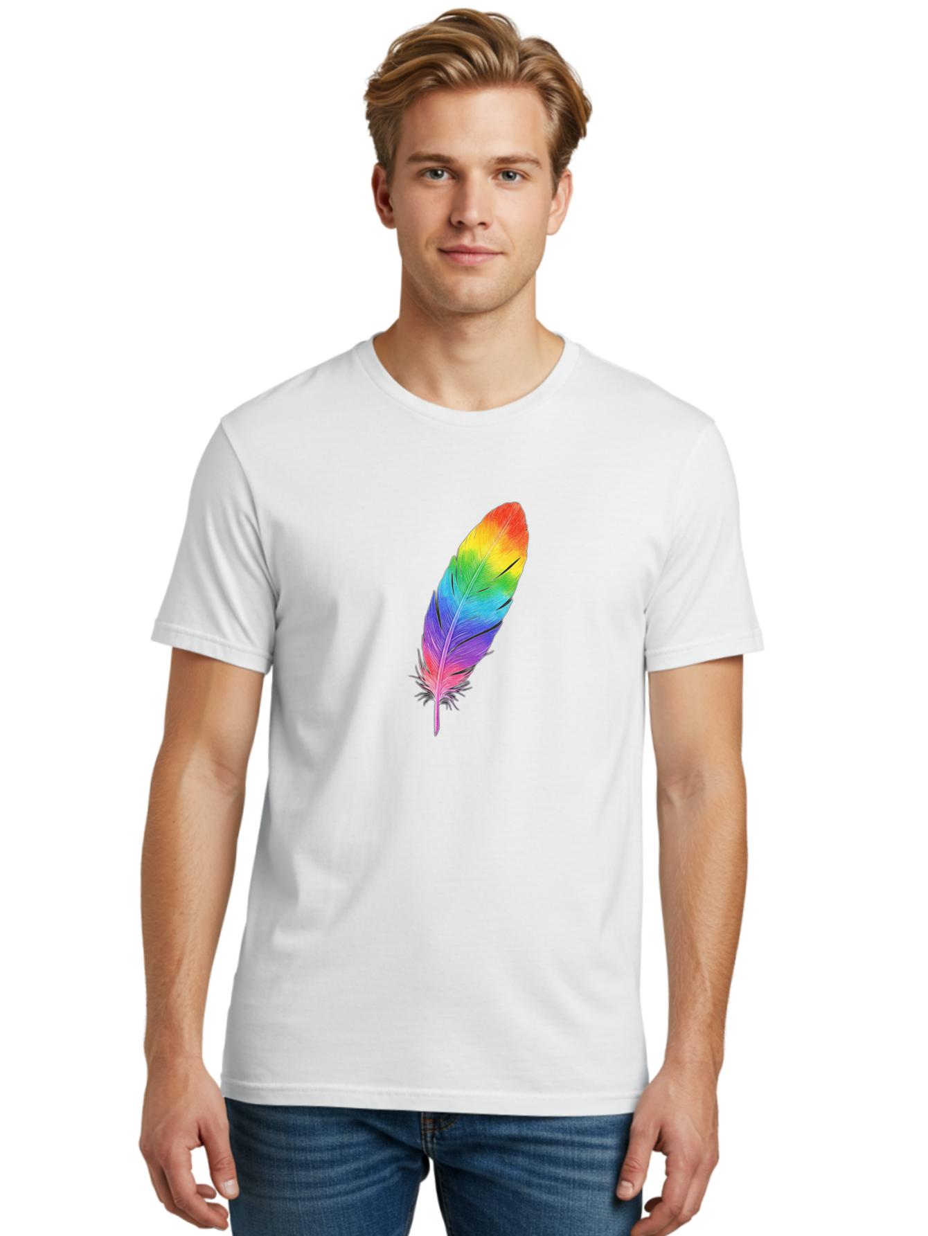 Rainbow-Feather-15 Men'S Graphic Tee, 100% Cotton, Comfortable Casual Summer Wear, Machine Washable, Vintage Camera, Old Camera, Antique Camera, Black Camera, Classic Photography, Photography Equipment, Nostalgic Device, Film Camera, Baj223