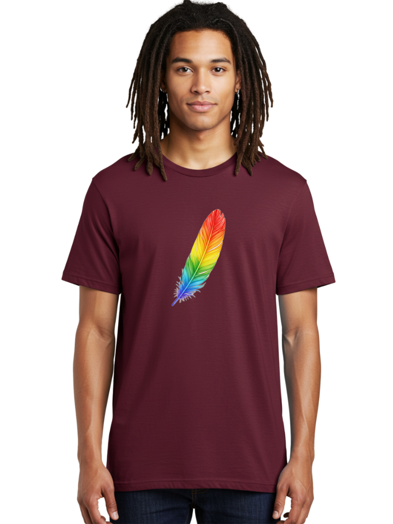 Rainbow-Feather-4 Men'S Graphic Tee, 100% Cotton, Comfortable Casual Summer Wear, Machine Washable, Vintage Camera, Old Camera, Antique Camera, Black Camera, Classic Photography, Photography Equipment, Nostalgic Device, Film Camera, Camera Art Baj227