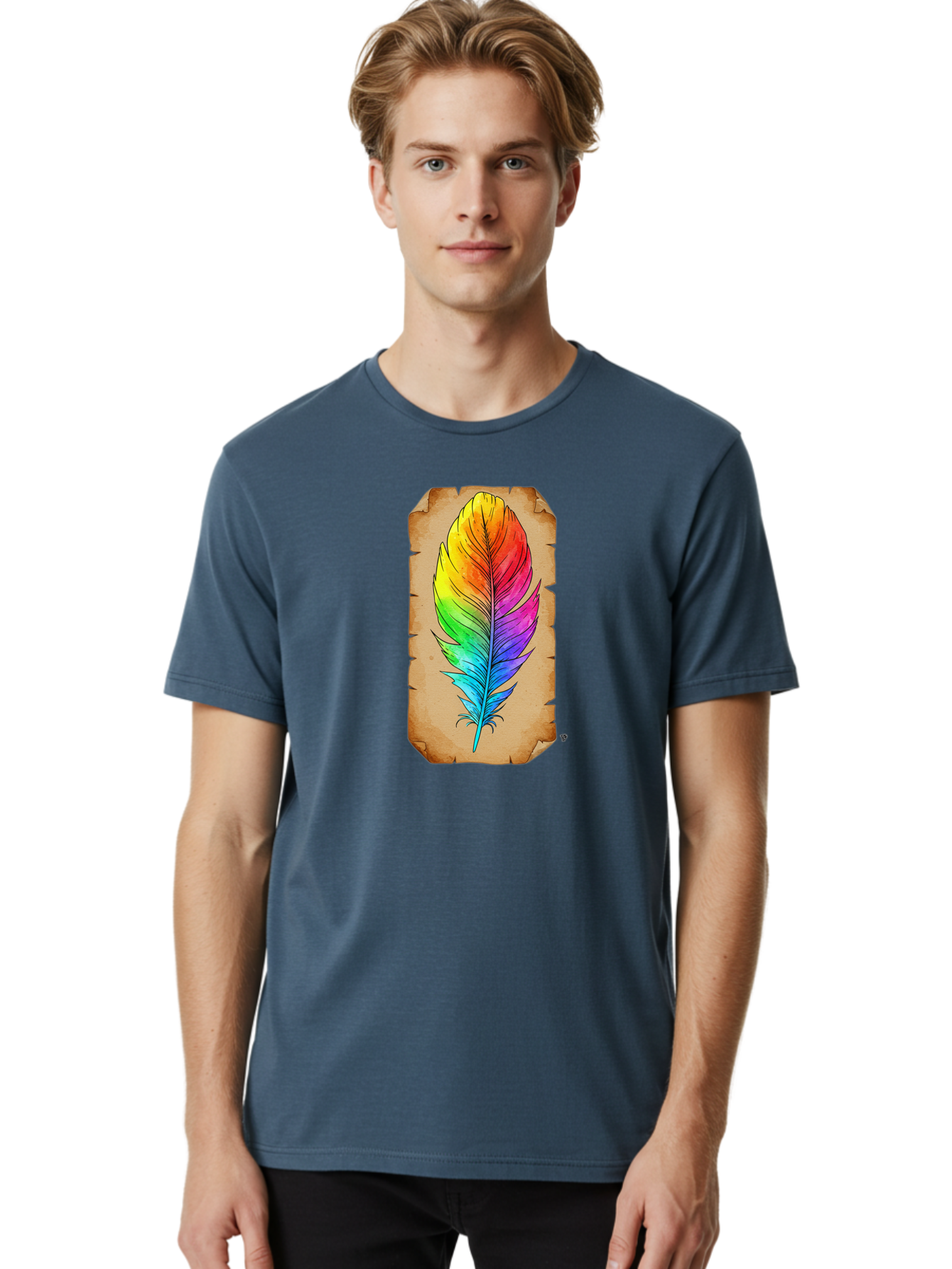 Rainbow-Feather-7 Men'S Graphic Tee, 100% Cotton, Comfortable Casual Summer Wear, Machine Washable, Vintage Camera, Old Camera, Antique Camera, Black Camera, Classic Photography, Photography Equipment, Nostalgic Device, Film Camera, Camera Art Baj230