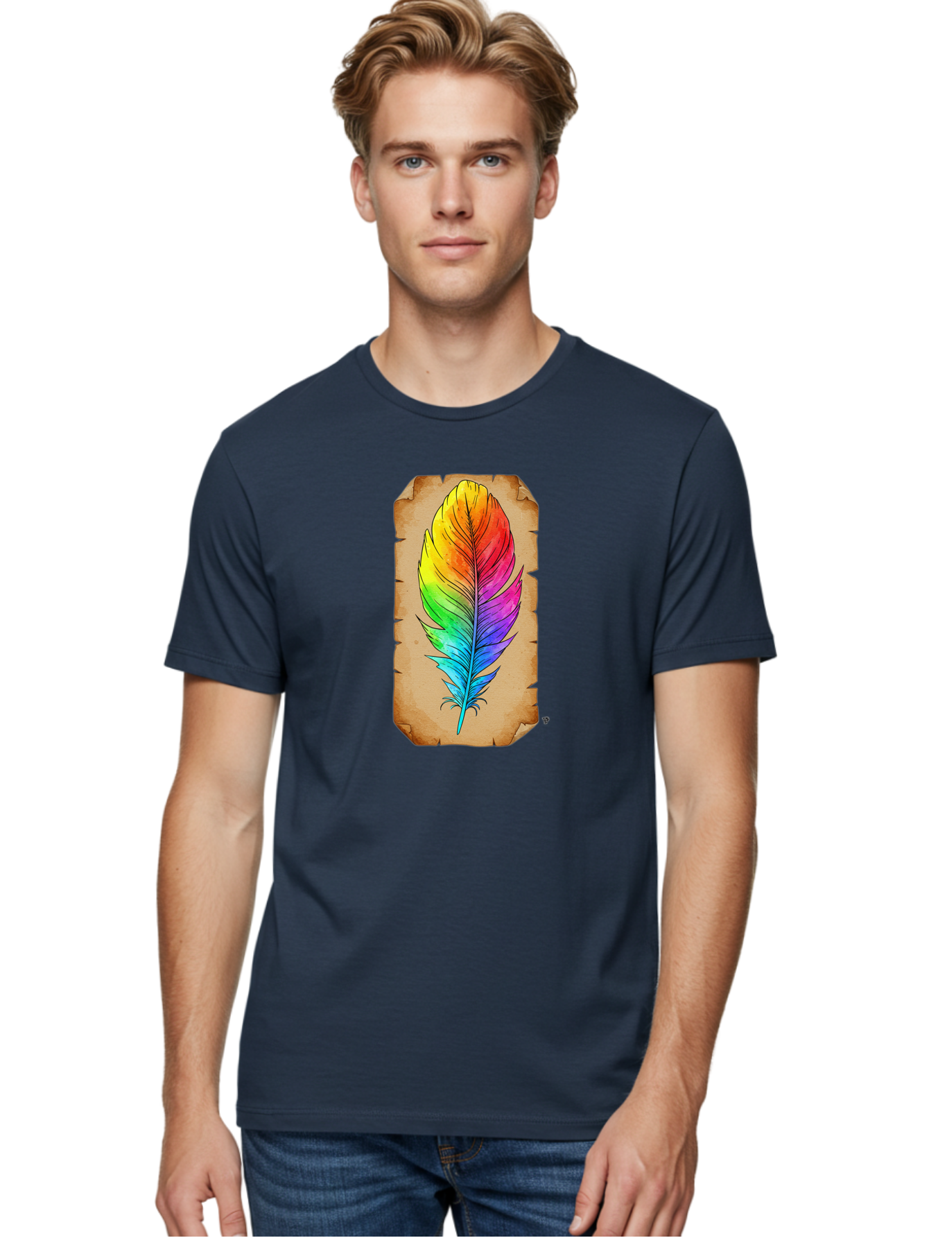 Rainbow-Feather-7 Men'S Graphic Tee, 100% Cotton, Comfortable Casual Summer Wear, Machine Washable, Vintage Camera, Old Camera, Antique Camera, Black Camera, Classic Photography, Photography Equipment, Nostalgic Device, Film Camera, Camera Art Baj230