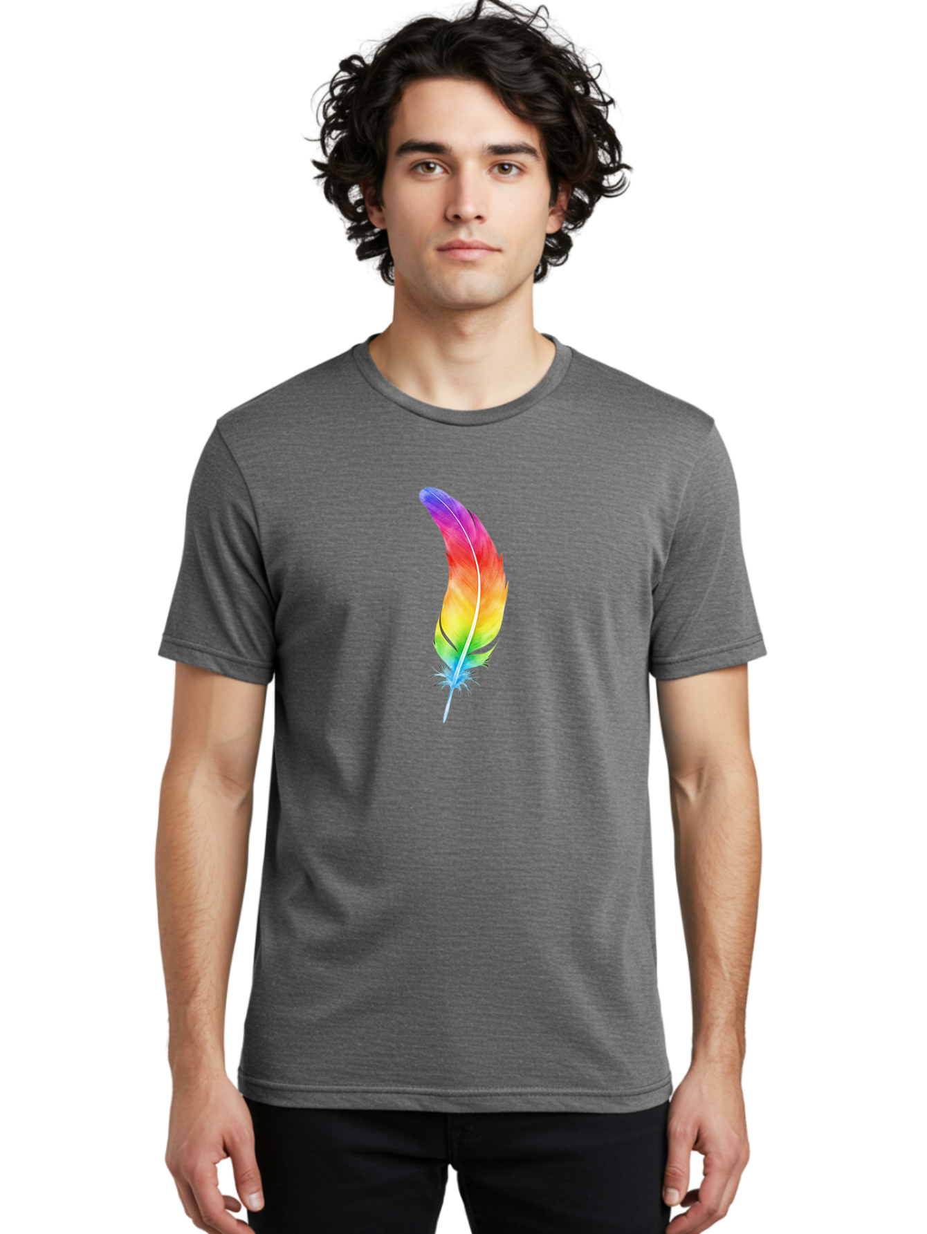 Rainbow-Feather-8 Men'S Graphic Tee, 100% Cotton, Comfortable Casual Summer Wear, Machine Washable, Vintage Camera, Old Camera, Antique Camera, Black Camera, Classic Photography, Photography Equipment, Nostalgic Device, Film Camera, Camera Art Baj231