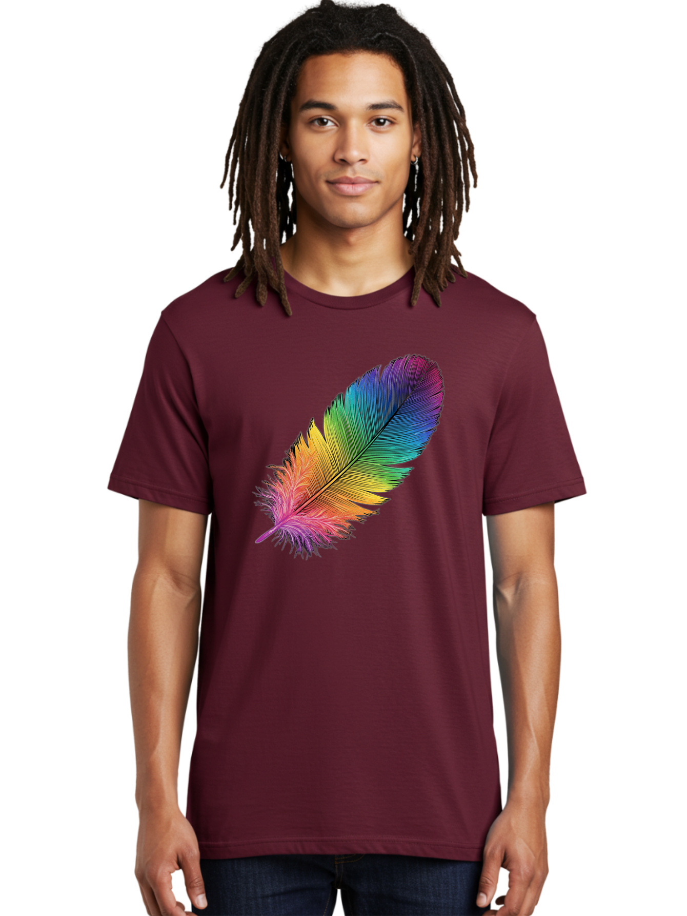 Rainbow-Feather-9 Men'S Graphic Tee, 100% Cotton, Comfortable Casual Summer Wear, Machine Washable, Vintage Camera, Old Camera, Antique Camera, Black Camera, Classic Photography, Photography Equipment, Nostalgic Device, Film Camera, Camera Art Baj232