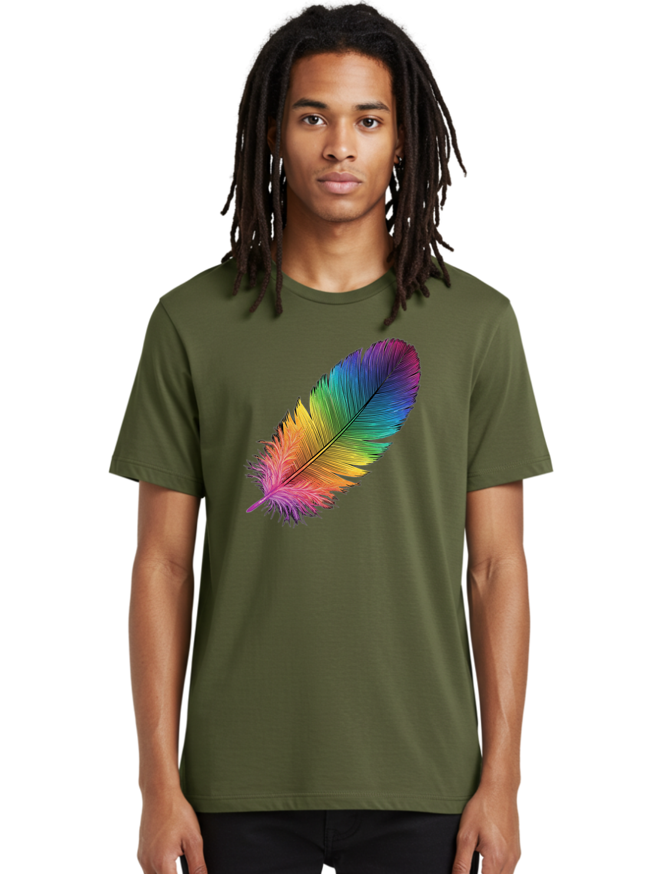 Rainbow-Feather-9 Men'S Graphic Tee, 100% Cotton, Comfortable Casual Summer Wear, Machine Washable, Vintage Camera, Old Camera, Antique Camera, Black Camera, Classic Photography, Photography Equipment, Nostalgic Device, Film Camera, Camera Art Baj232