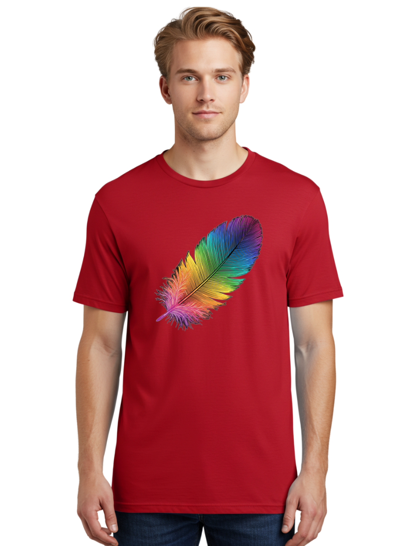 Rainbow-Feather-9 Men'S Graphic Tee, 100% Cotton, Comfortable Casual Summer Wear, Machine Washable, Vintage Camera, Old Camera, Antique Camera, Black Camera, Classic Photography, Photography Equipment, Nostalgic Device, Film Camera, Camera Art Baj232