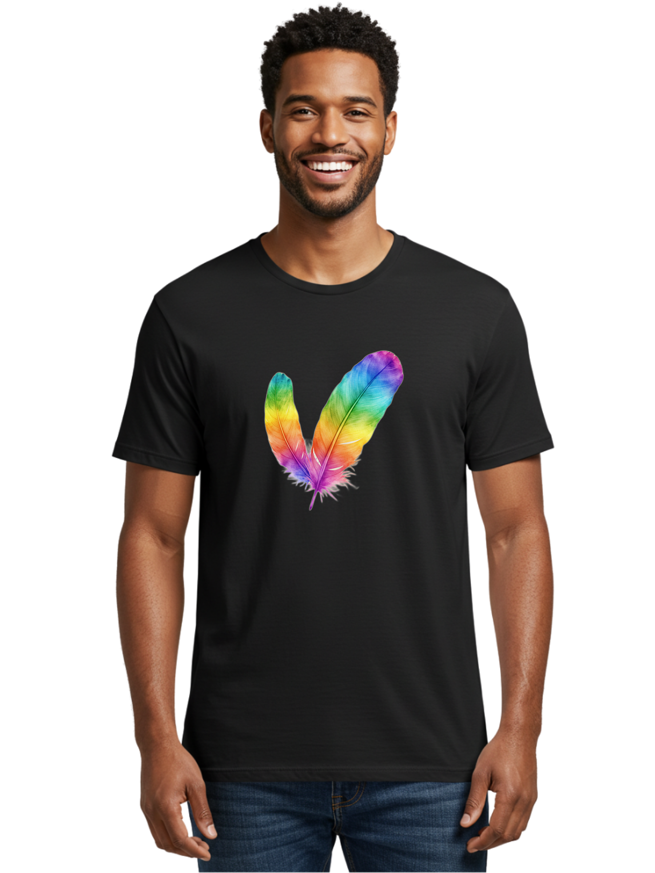 Rainbow-Feathers Men'S Graphic Tee, 100% Cotton, Comfortable Casual Summer Wear, Machine Washable, Vintage Camera, Old Camera, Antique Camera, Black Camera, Classic Photography, Photography Equipment, Nostalgic Device, Film Camera, Camera Art Baj234