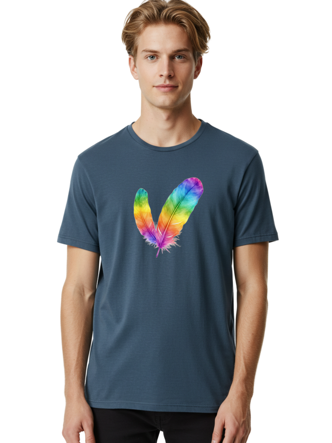 Rainbow-Feathers Men'S Graphic Tee, 100% Cotton, Comfortable Casual Summer Wear, Machine Washable, Vintage Camera, Old Camera, Antique Camera, Black Camera, Classic Photography, Photography Equipment, Nostalgic Device, Film Camera, Camera Art Baj234