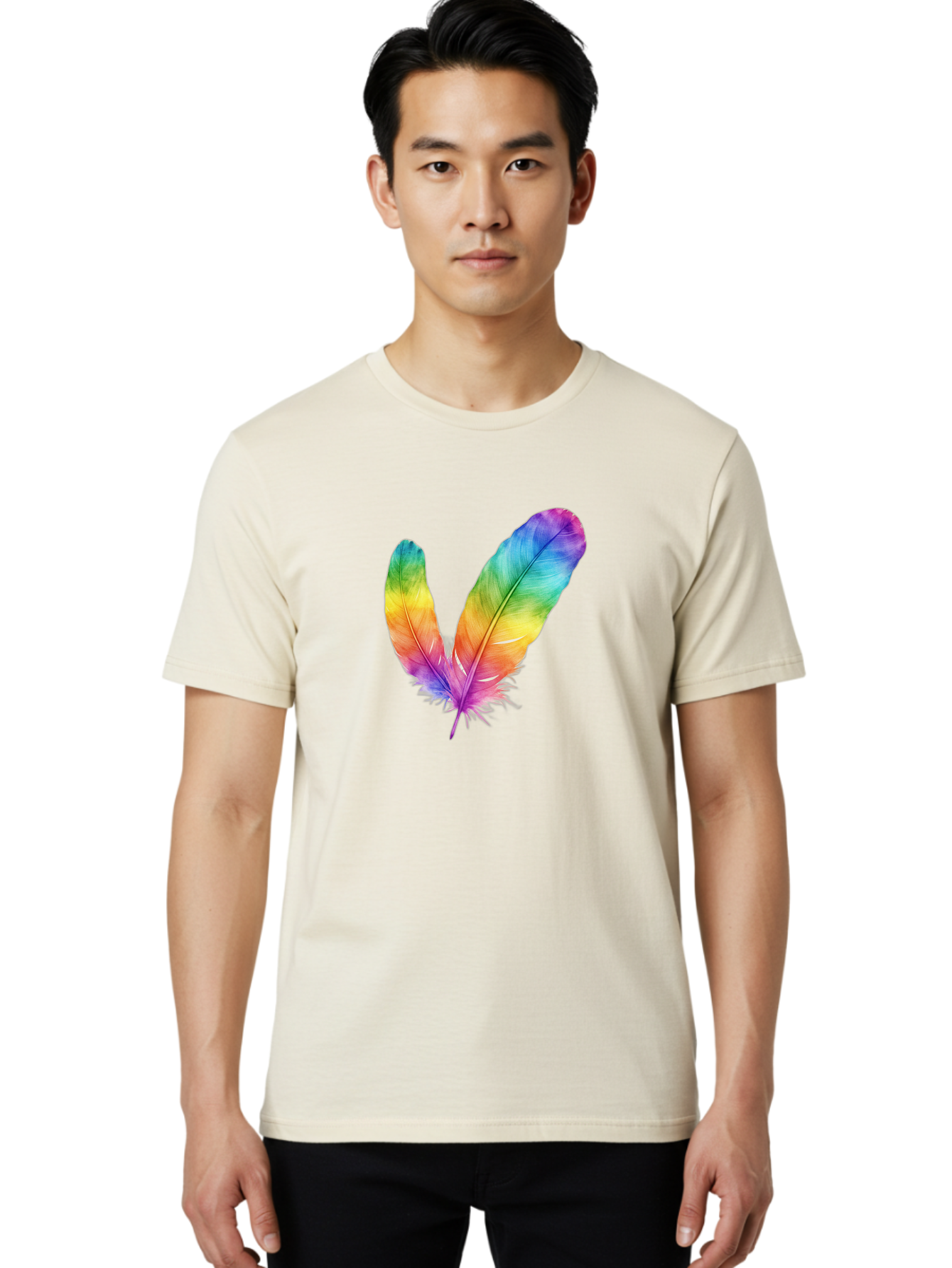 Rainbow-Feathers Men'S Graphic Tee, 100% Cotton, Comfortable Casual Summer Wear, Machine Washable, Vintage Camera, Old Camera, Antique Camera, Black Camera, Classic Photography, Photography Equipment, Nostalgic Device, Film Camera, Camera Art Baj234