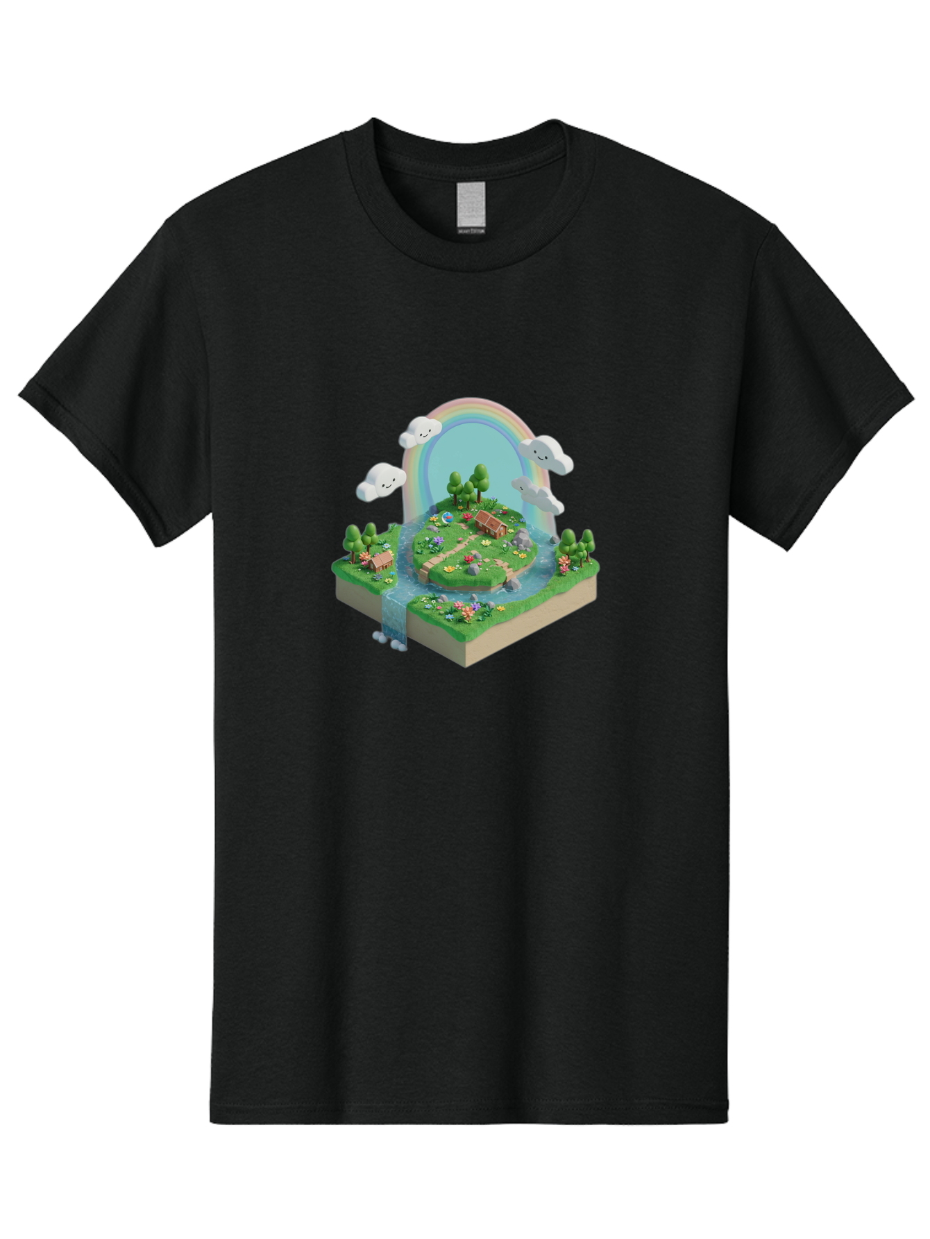 Rainbow-Landscape Men'S Graphic Tee, 100% Cotton, Comfortable Casual Summer Wear, Machine Washable, Vintage Camera, Old Camera, Antique Camera, Black Camera, Classic Photography, Photography Equipment, Nostalgic Device, Film Camera, Camera Art Baj235