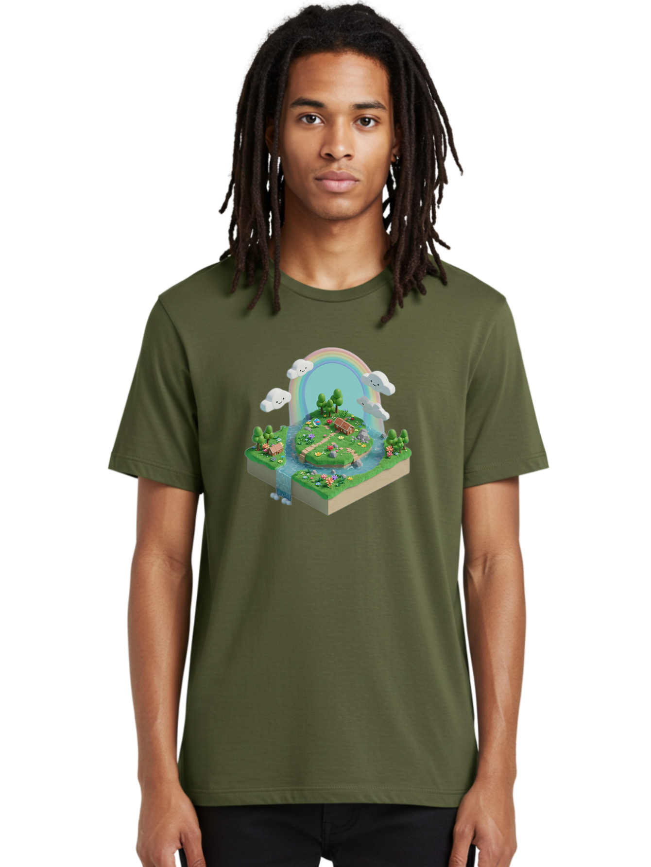 Rainbow-Landscape Men'S Graphic Tee, 100% Cotton, Comfortable Casual Summer Wear, Machine Washable, Vintage Camera, Old Camera, Antique Camera, Black Camera, Classic Photography, Photography Equipment, Nostalgic Device, Film Camera, Camera Art Baj235