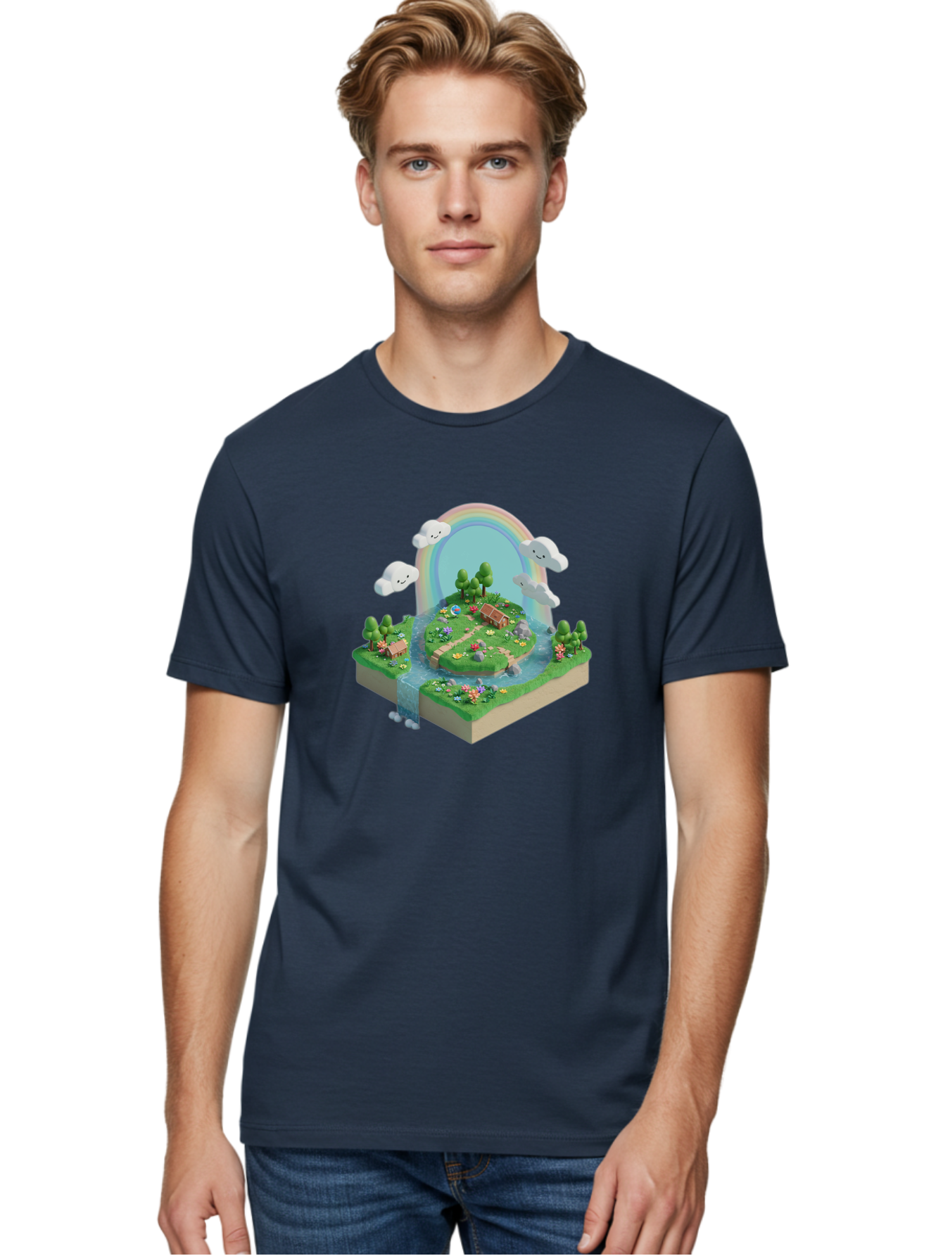 Rainbow-Landscape Men'S Graphic Tee, 100% Cotton, Comfortable Casual Summer Wear, Machine Washable, Vintage Camera, Old Camera, Antique Camera, Black Camera, Classic Photography, Photography Equipment, Nostalgic Device, Film Camera, Camera Art Baj235