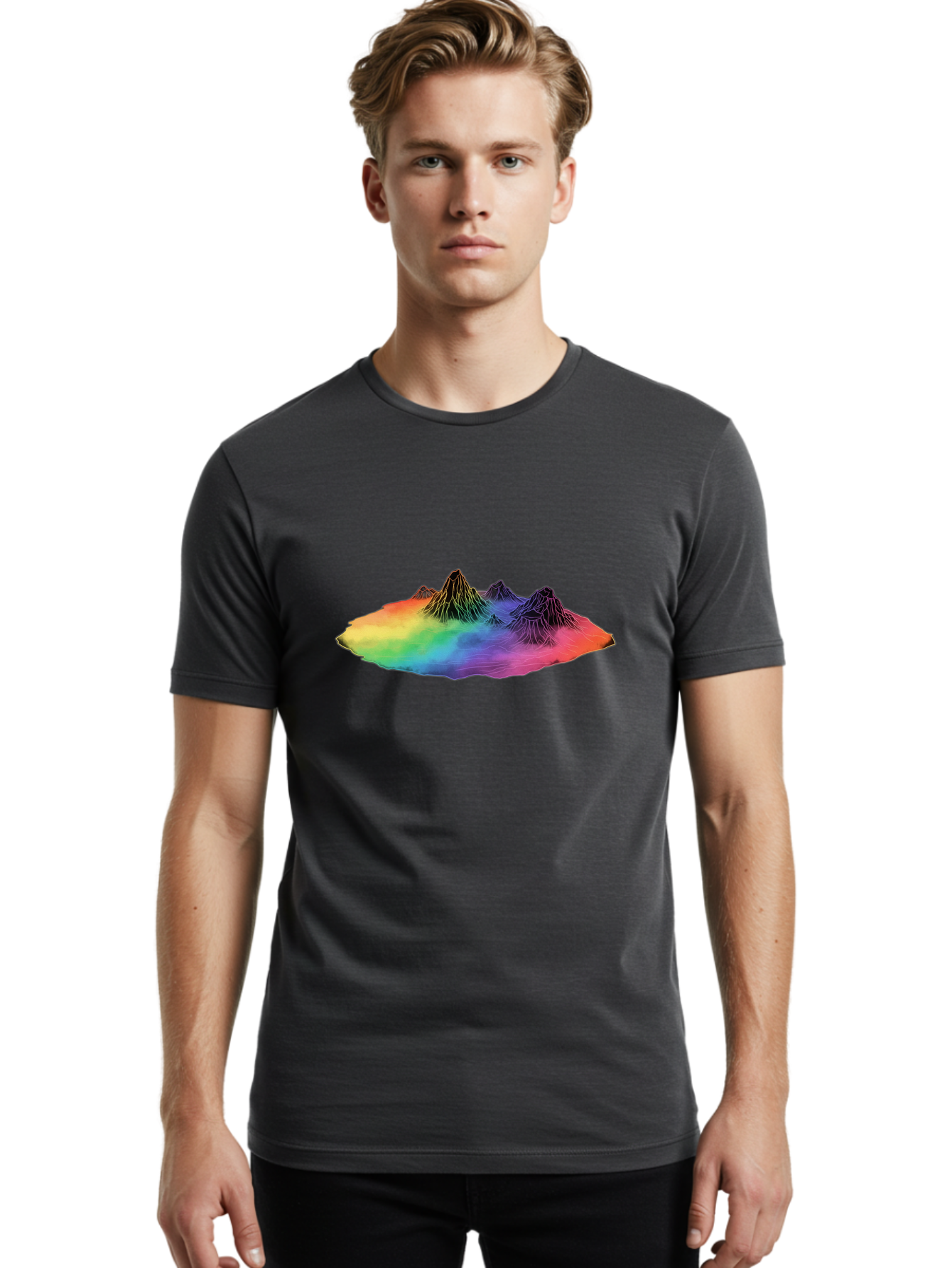 Rainbow-Mountains Men'S Graphic Tee, 100% Cotton, Comfortable Casual Summer Wear, Machine Washable, Vintage Camera, Old Camera, Antique Camera, Black Camera, Classic Photography, Photography Equipment, Nostalgic Device, Film Camera, Camera Art Baj237