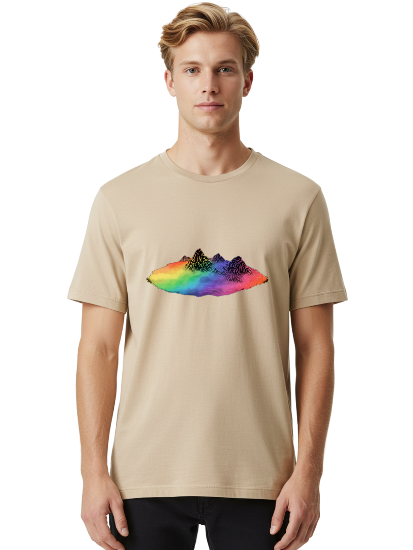 Rainbow-Mountains Men'S Graphic Tee, 100% Cotton, Comfortable Casual Summer Wear, Machine Washable, Vintage Camera, Old Camera, Antique Camera, Black Camera, Classic Photography, Photography Equipment, Nostalgic Device, Film Camera, Camera Art Baj237