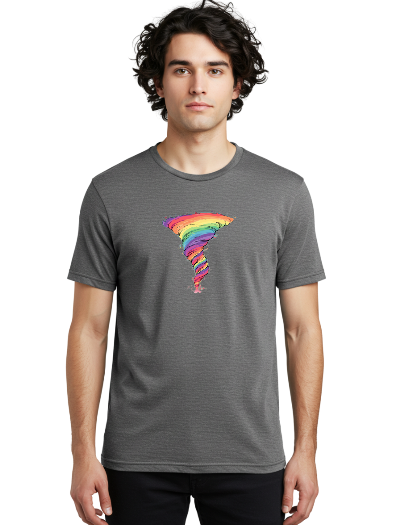 Rainbow-Tornado Men'S Graphic Tee, 100% Cotton, Comfortable Casual Summer Wear, Machine Washable, Vintage Camera, Old Camera, Antique Camera, Black Camera, Classic Photography, Photography Equipment, Nostalgic Device, Film Camera, Camera Art Baj239