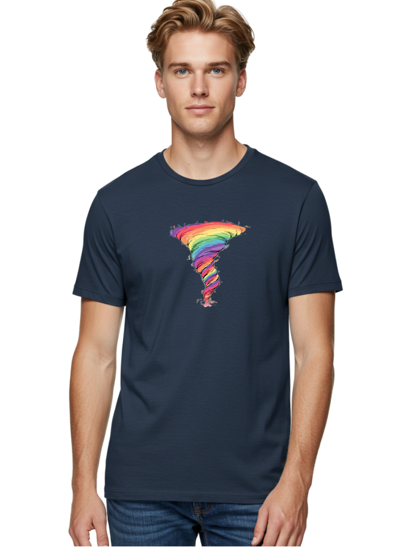 Rainbow-Tornado Men'S Graphic Tee, 100% Cotton, Comfortable Casual Summer Wear, Machine Washable, Vintage Camera, Old Camera, Antique Camera, Black Camera, Classic Photography, Photography Equipment, Nostalgic Device, Film Camera, Camera Art Baj239