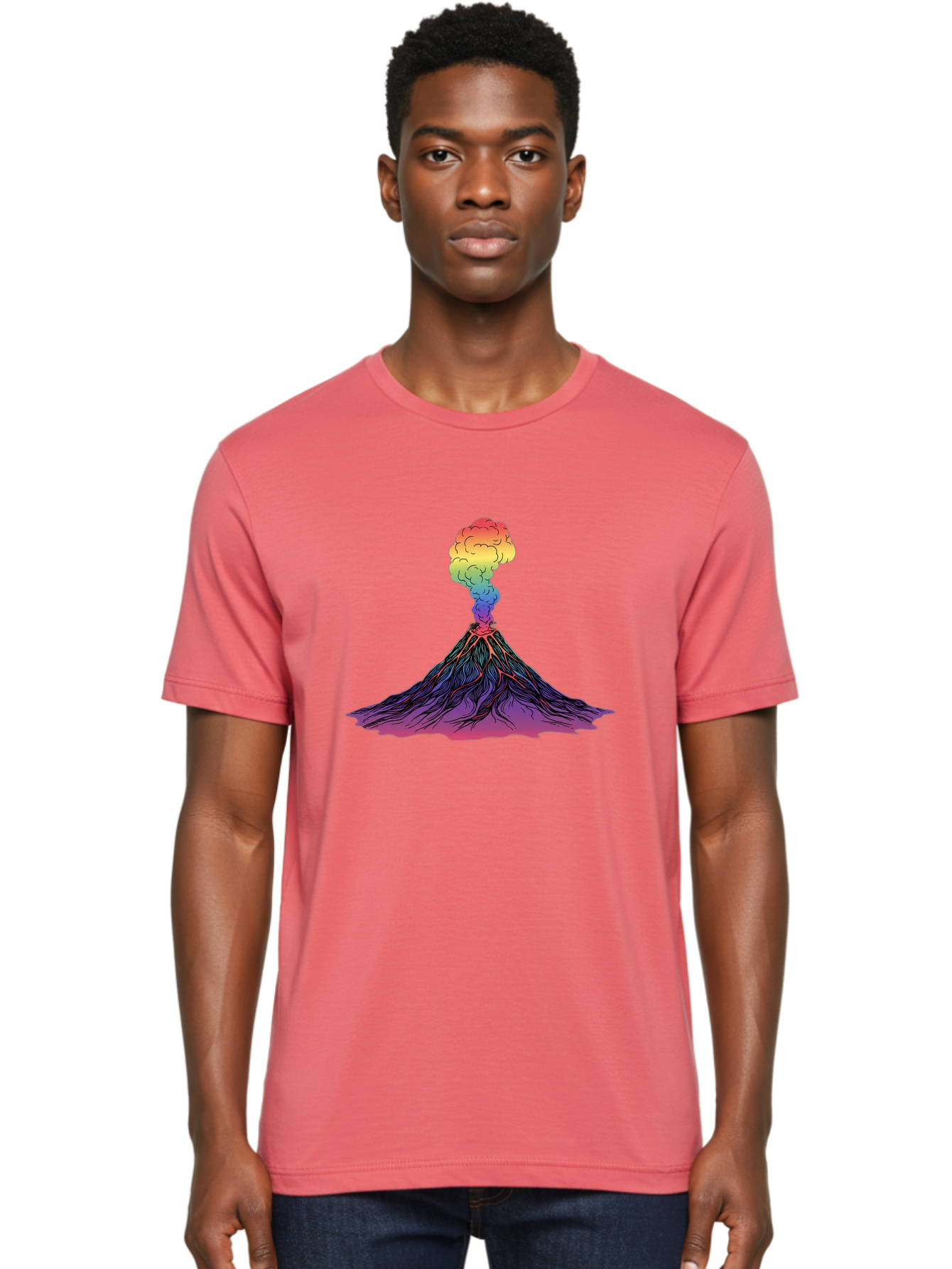 Rainbow-Volcano Men'S Graphic Tee, 100% Cotton, Comfortable Casual Summer Wear, Machine Washable, Vintage Camera, Old Camera, Antique Camera, Black Camera, Classic Photography, Photography Equipment, Nostalgic Device, Film Camera, Camera Art Baj240
