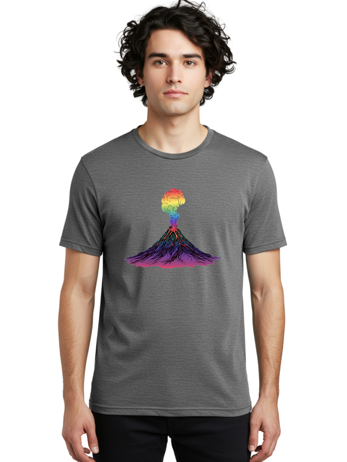 Rainbow-Volcano Men'S Graphic Tee, 100% Cotton, Comfortable Casual Summer Wear, Machine Washable, Vintage Camera, Old Camera, Antique Camera, Black Camera, Classic Photography, Photography Equipment, Nostalgic Device, Film Camera, Camera Art Baj240