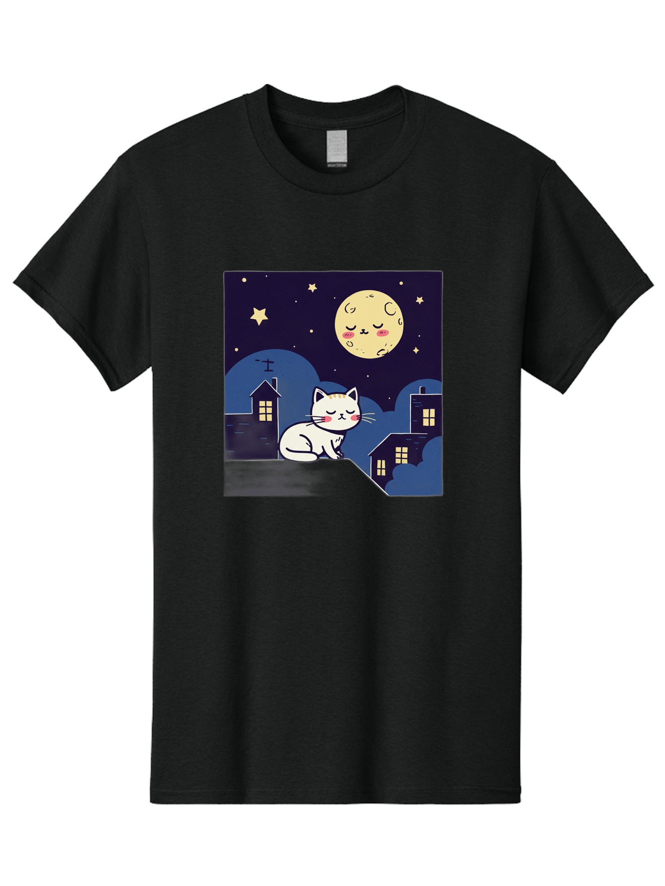 Sleeping-Cat-Under-Moonlight Men'S Graphic Tee, 100% Cotton, Comfortable Casual Summer Wear, Machine Washable, Vintage Camera, Old Camera, Antique Camera, Black Camera, Classic Photography, Photography Equipment, Nostalgic Device, Film Camera, Baj249