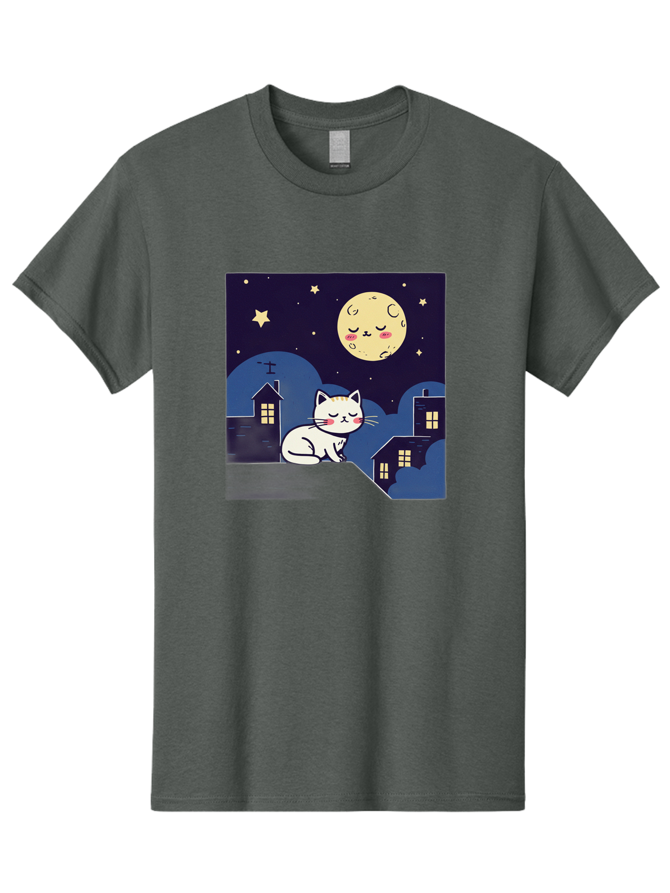 Sleeping-Cat-Under-Moonlight Men'S Graphic Tee, 100% Cotton, Comfortable Casual Summer Wear, Machine Washable, Vintage Camera, Old Camera, Antique Camera, Black Camera, Classic Photography, Photography Equipment, Nostalgic Device, Film Camera, Baj249