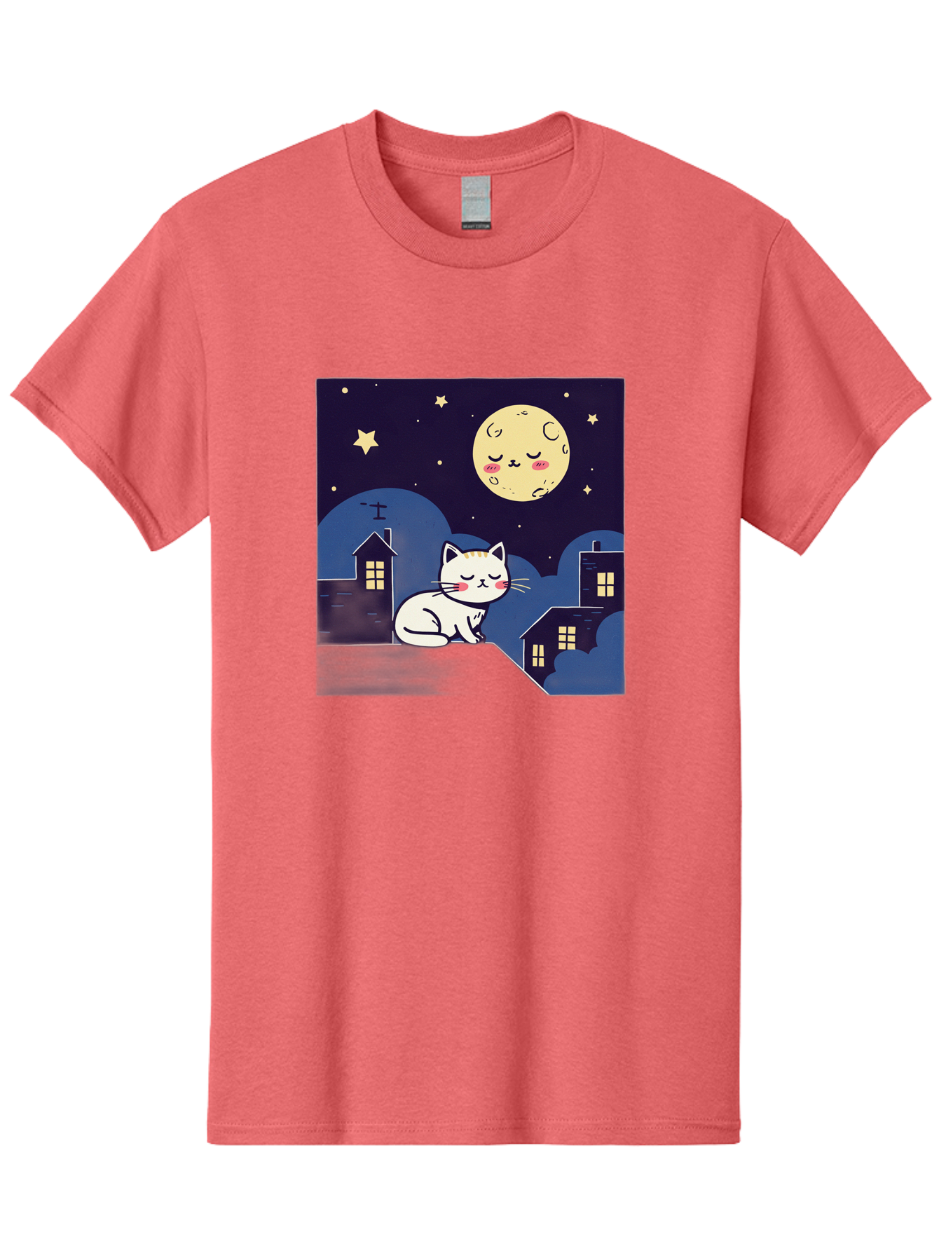 Sleeping-Cat-Under-Moonlight Men'S Graphic Tee, 100% Cotton, Comfortable Casual Summer Wear, Machine Washable, Vintage Camera, Old Camera, Antique Camera, Black Camera, Classic Photography, Photography Equipment, Nostalgic Device, Film Camera, Baj249