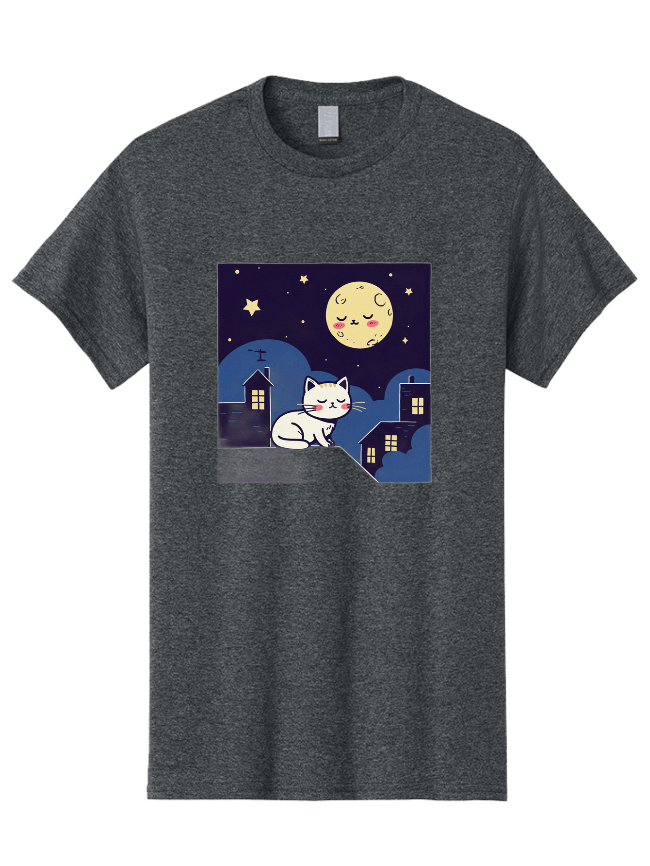 Sleeping-Cat-Under-Moonlight Men'S Graphic Tee, 100% Cotton, Comfortable Casual Summer Wear, Machine Washable, Vintage Camera, Old Camera, Antique Camera, Black Camera, Classic Photography, Photography Equipment, Nostalgic Device, Film Camera, Baj249