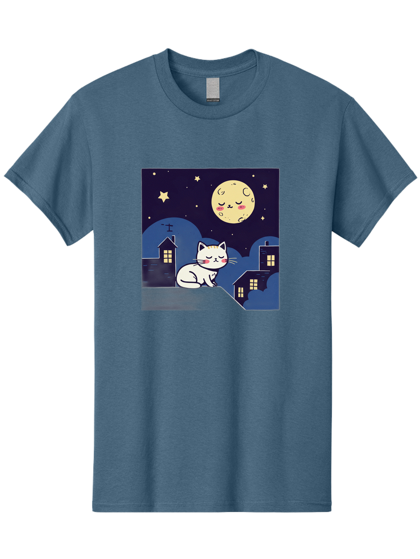 Sleeping-Cat-Under-Moonlight Men'S Graphic Tee, 100% Cotton, Comfortable Casual Summer Wear, Machine Washable, Vintage Camera, Old Camera, Antique Camera, Black Camera, Classic Photography, Photography Equipment, Nostalgic Device, Film Camera, Baj249