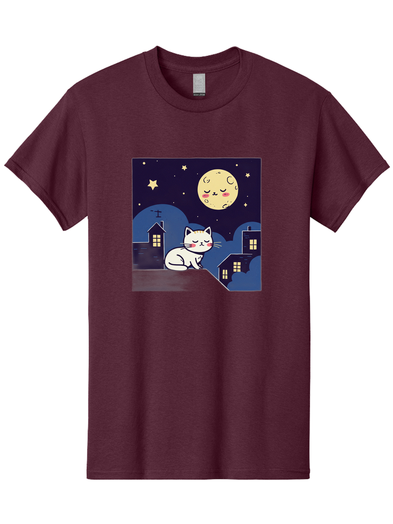 Sleeping-Cat-Under-Moonlight Men'S Graphic Tee, 100% Cotton, Comfortable Casual Summer Wear, Machine Washable, Vintage Camera, Old Camera, Antique Camera, Black Camera, Classic Photography, Photography Equipment, Nostalgic Device, Film Camera, Baj249