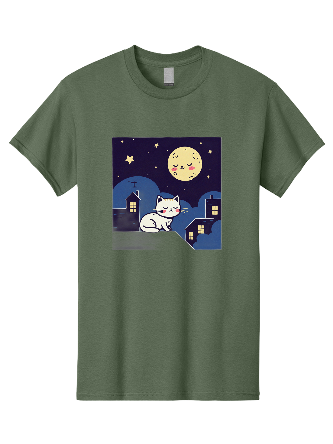 Sleeping-Cat-Under-Moonlight Men'S Graphic Tee, 100% Cotton, Comfortable Casual Summer Wear, Machine Washable, Vintage Camera, Old Camera, Antique Camera, Black Camera, Classic Photography, Photography Equipment, Nostalgic Device, Film Camera, Baj249