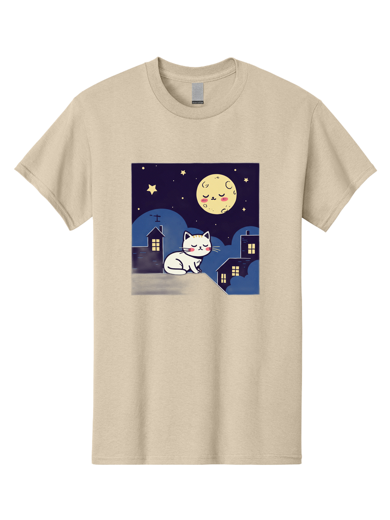 Sleeping-Cat-Under-Moonlight Men'S Graphic Tee, 100% Cotton, Comfortable Casual Summer Wear, Machine Washable, Vintage Camera, Old Camera, Antique Camera, Black Camera, Classic Photography, Photography Equipment, Nostalgic Device, Film Camera, Baj249