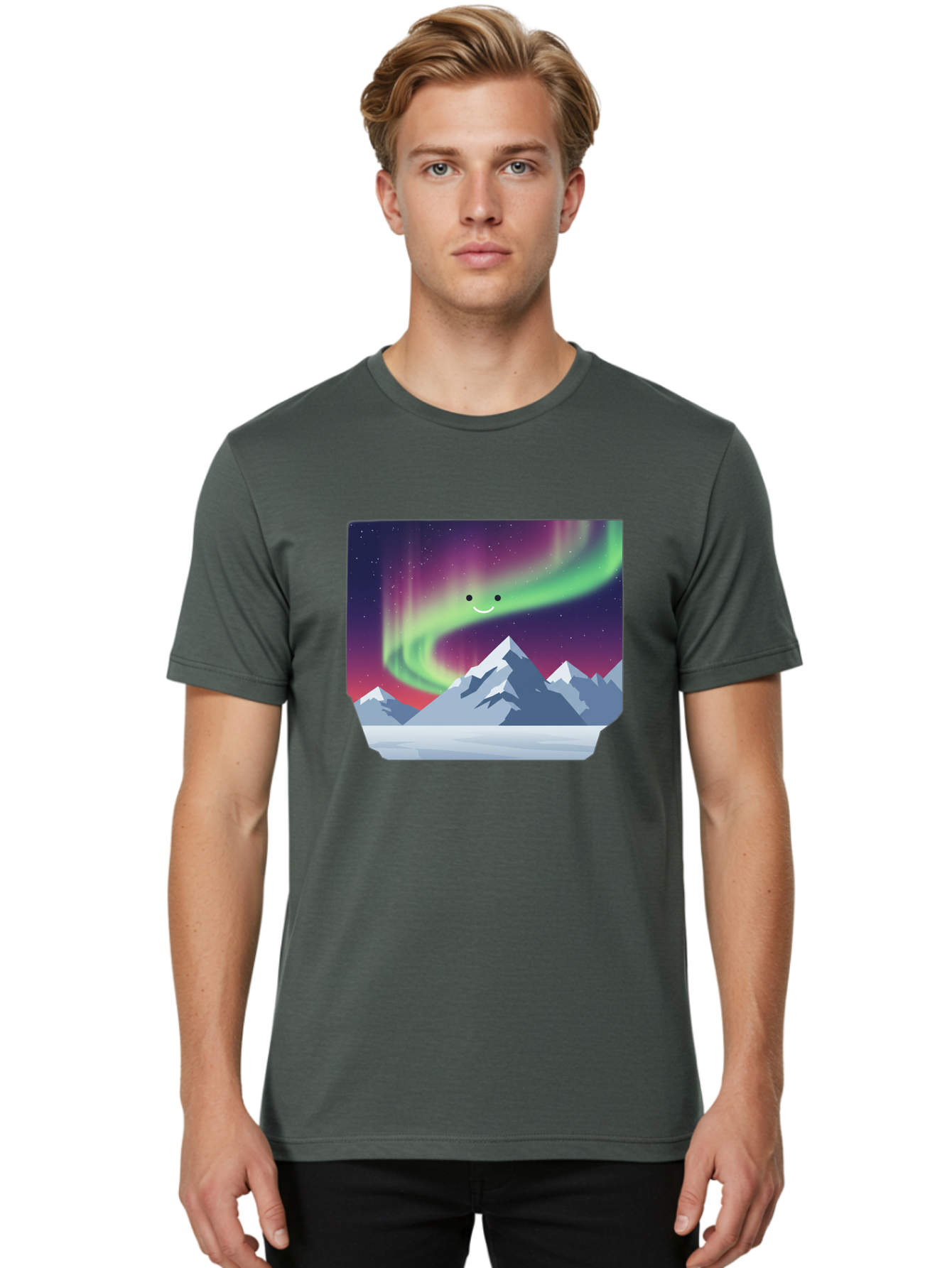 Smiling-Aurora-Borealis Men'S Graphic Tee, 100% Cotton, Comfortable Casual Summer Wear, Machine Washable, Vintage Camera, Old Camera, Antique Camera, Black Camera, Classic Photography, Photography Equipment, Nostalgic Device, Film Camera, Baj255