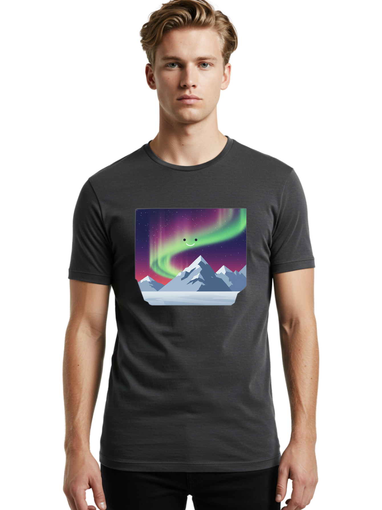 Smiling-Aurora-Borealis Men'S Graphic Tee, 100% Cotton, Comfortable Casual Summer Wear, Machine Washable, Vintage Camera, Old Camera, Antique Camera, Black Camera, Classic Photography, Photography Equipment, Nostalgic Device, Film Camera, Baj255