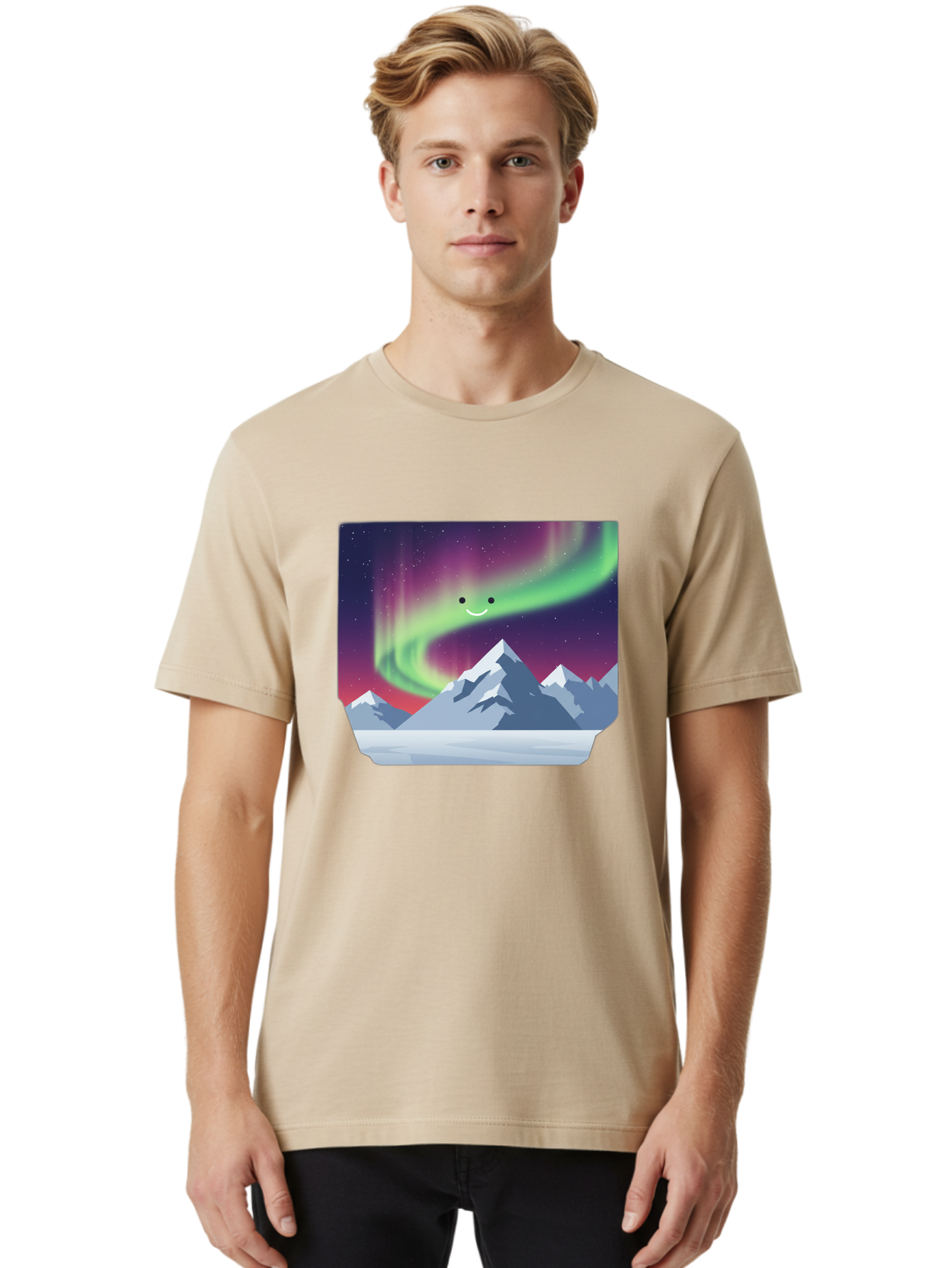 Smiling-Aurora-Borealis Men'S Graphic Tee, 100% Cotton, Comfortable Casual Summer Wear, Machine Washable, Vintage Camera, Old Camera, Antique Camera, Black Camera, Classic Photography, Photography Equipment, Nostalgic Device, Film Camera, Baj255