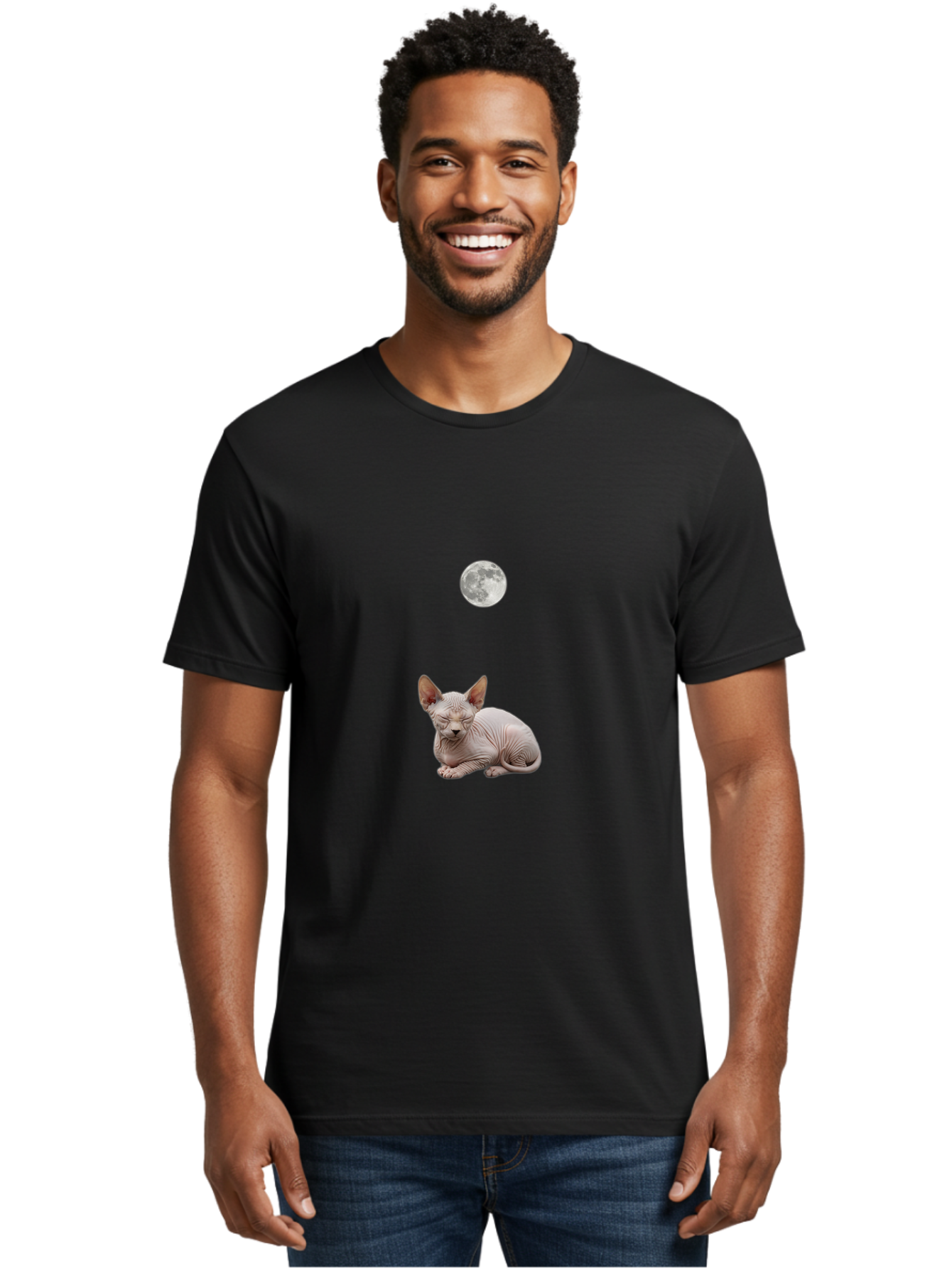 Sphynx-Cat-And-Moon Men'S Graphic Tee, 100% Cotton, Comfortable Casual Summer Wear, Machine Washable, Vintage Camera, Old Camera, Antique Camera, Black Camera, Classic Photography, Photography Equipment, Nostalgic Device, Film Camera, Baj261
