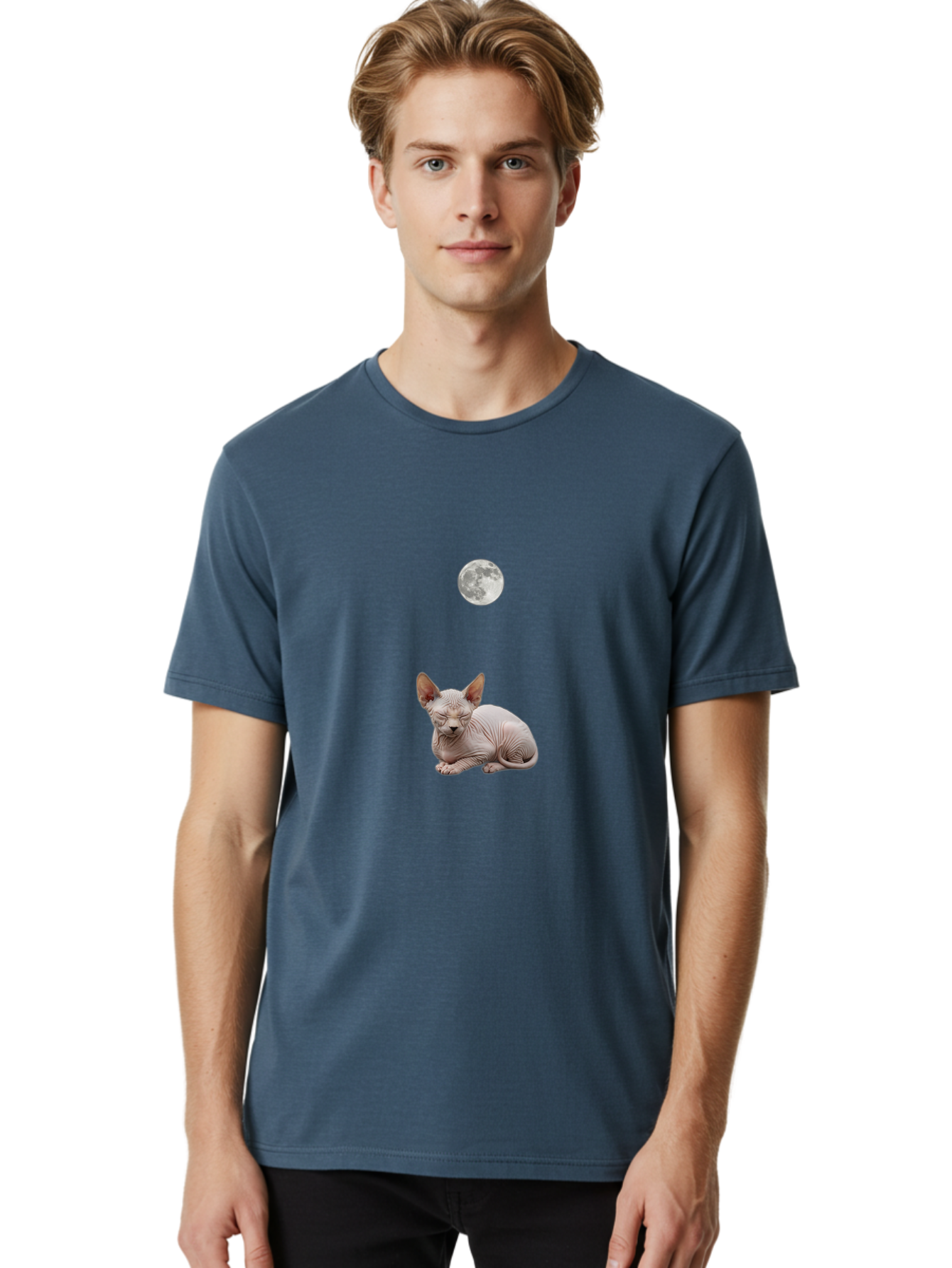 Sphynx-Cat-And-Moon Men'S Graphic Tee, 100% Cotton, Comfortable Casual Summer Wear, Machine Washable, Vintage Camera, Old Camera, Antique Camera, Black Camera, Classic Photography, Photography Equipment, Nostalgic Device, Film Camera, Baj261
