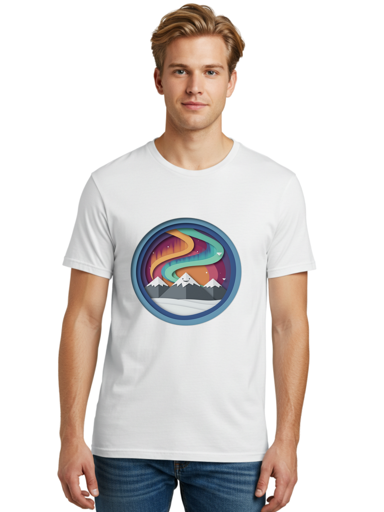 Stylized-Mountain-Landscape Men'S Graphic Tee, 100% Cotton, Comfortable Casual Summer Wear, Machine Washable, Vintage Camera, Old Camera, Antique Camera, Black Camera, Classic Photography, Photography Equipment, Nostalgic Device, Film Camera, Baj263