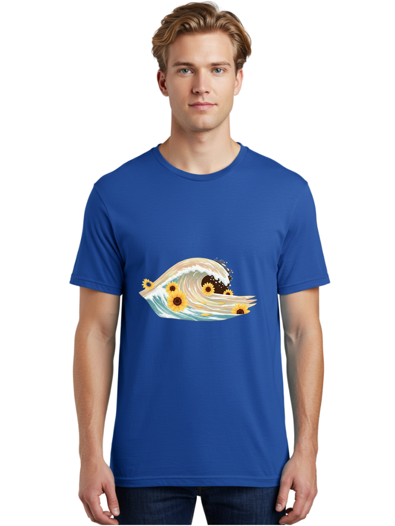 Sunflowers-In-Wave Men'S Graphic Tee, 100% Cotton, Comfortable Casual Summer Wear, Machine Washable, Vintage Camera, Old Camera, Antique Camera, Black Camera, Classic Photography, Photography Equipment, Nostalgic Device, Film Camera, Baj264