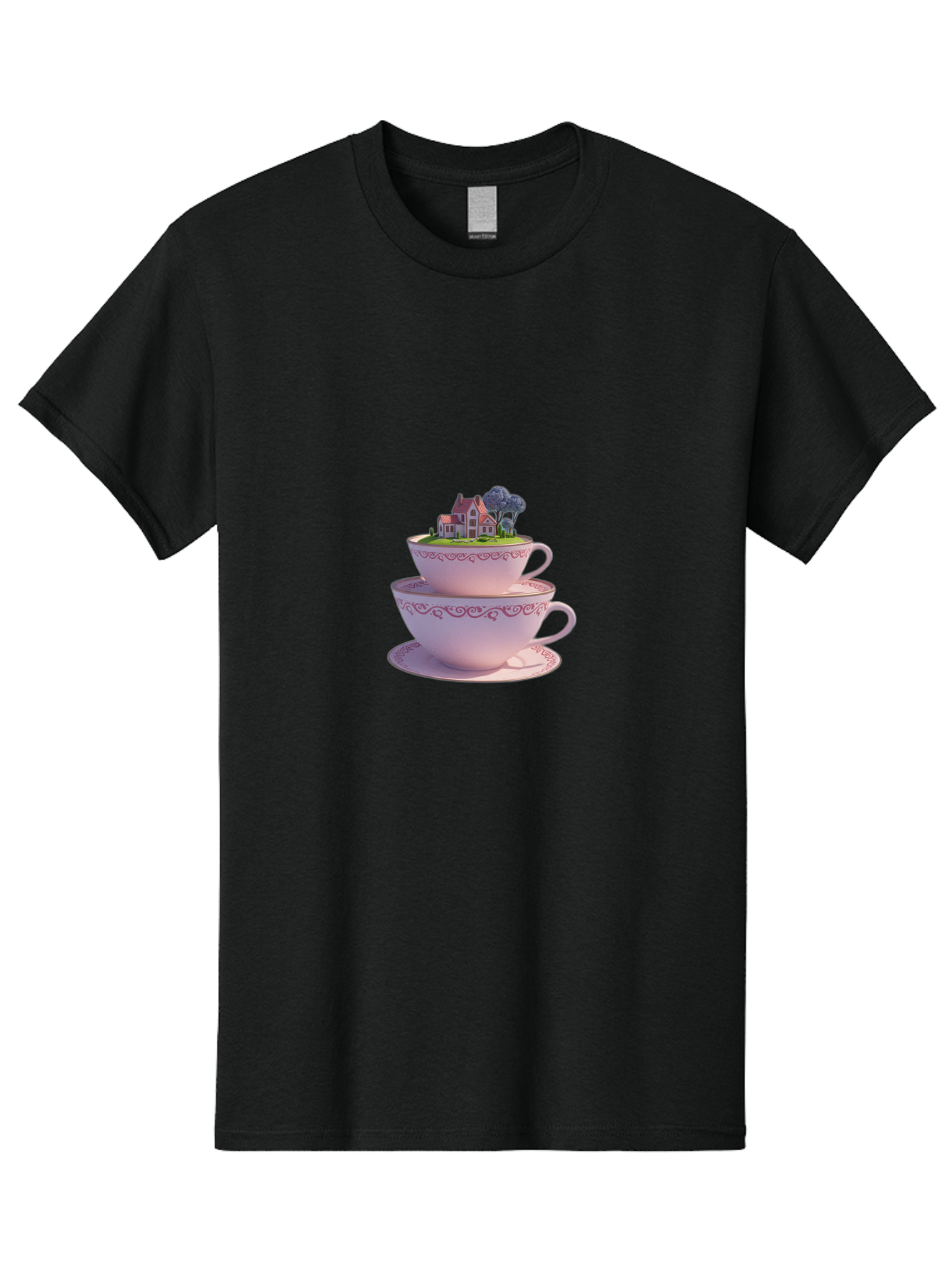 Teacups-With-Cottage Men'S Graphic Tee, 100% Cotton, Comfortable Casual Summer Wear, Machine Washable, Vintage Camera, Old Camera, Antique Camera, Black Camera, Classic Photography, Photography Equipment, Nostalgic Device, Film Camera, Baj265