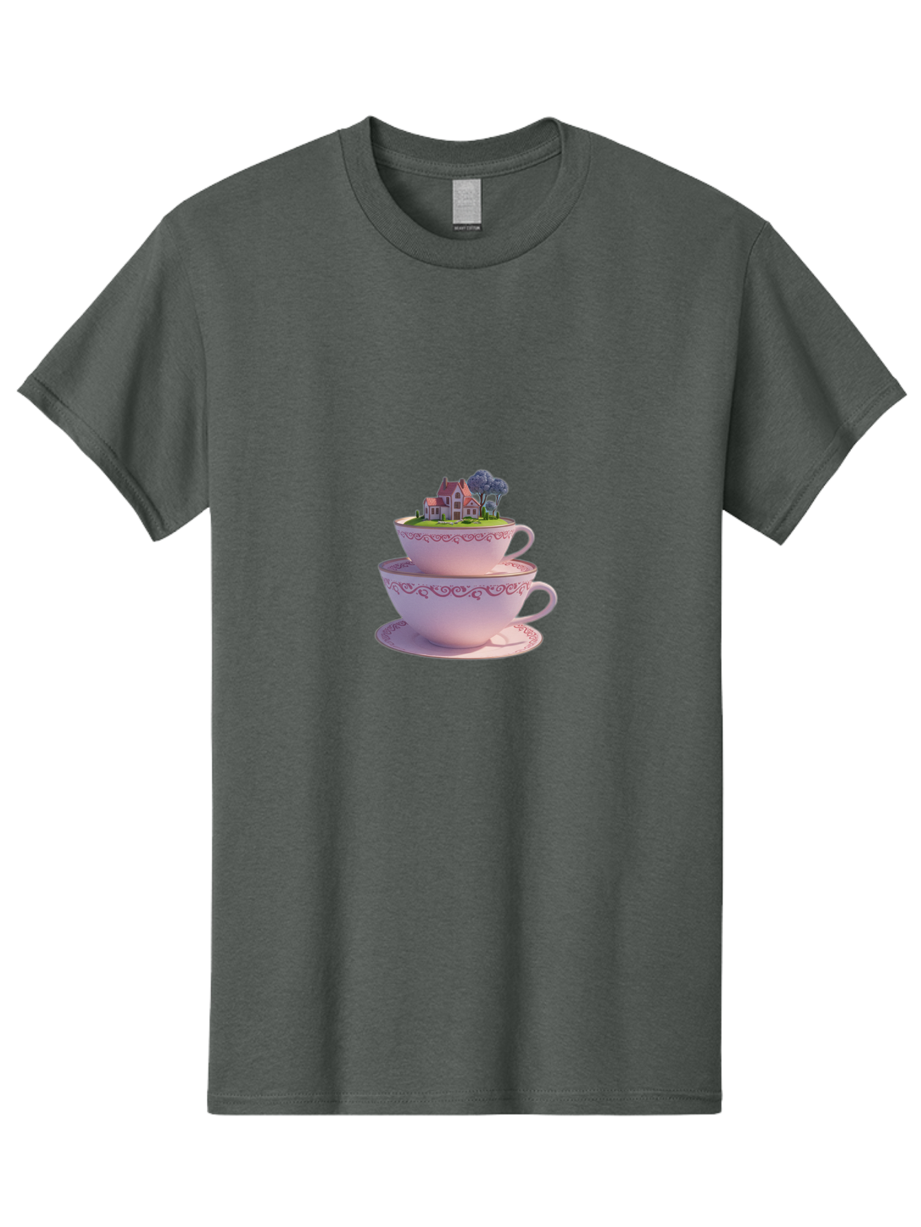 Teacups-With-Cottage Men'S Graphic Tee, 100% Cotton, Comfortable Casual Summer Wear, Machine Washable, Vintage Camera, Old Camera, Antique Camera, Black Camera, Classic Photography, Photography Equipment, Nostalgic Device, Film Camera, Baj265