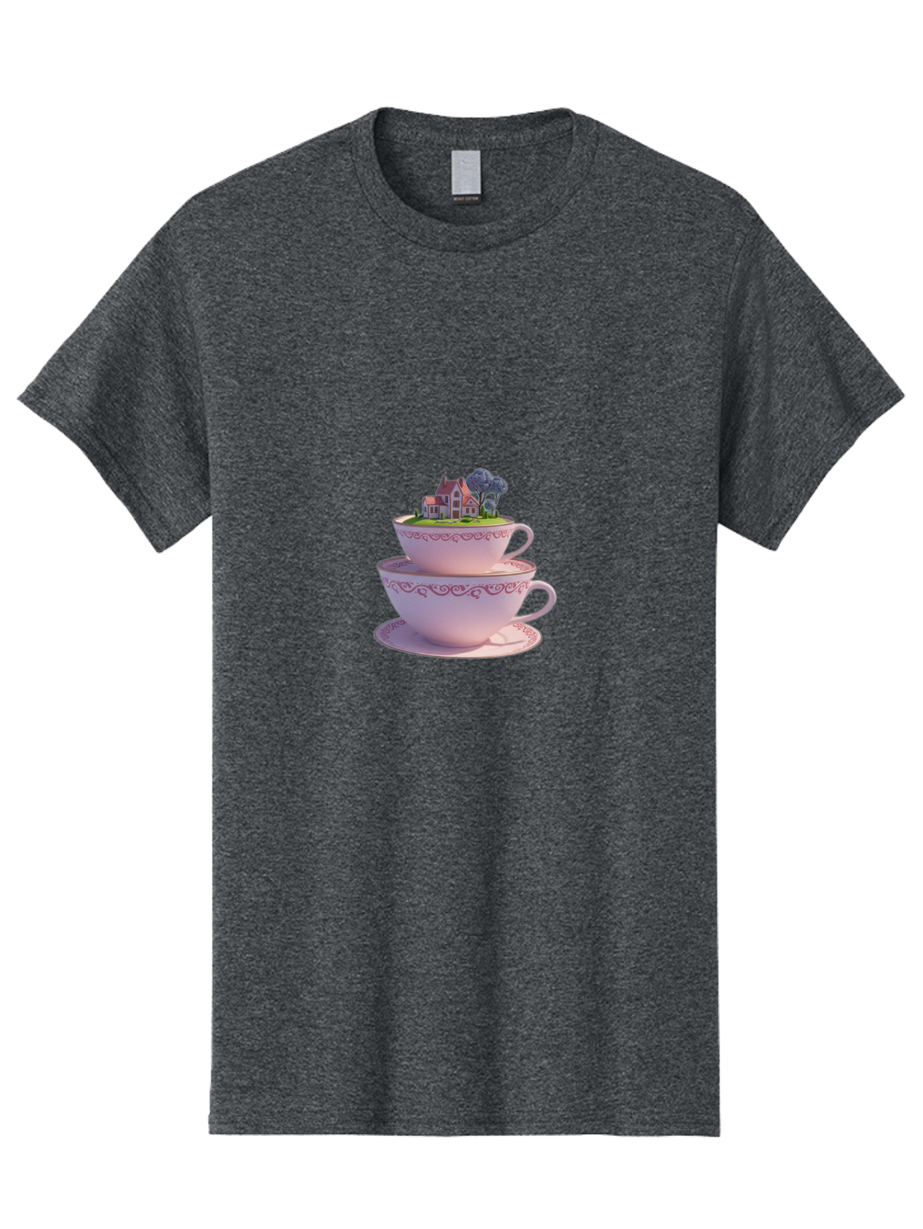 Teacups-With-Cottage Men'S Graphic Tee, 100% Cotton, Comfortable Casual Summer Wear, Machine Washable, Vintage Camera, Old Camera, Antique Camera, Black Camera, Classic Photography, Photography Equipment, Nostalgic Device, Film Camera, Baj265