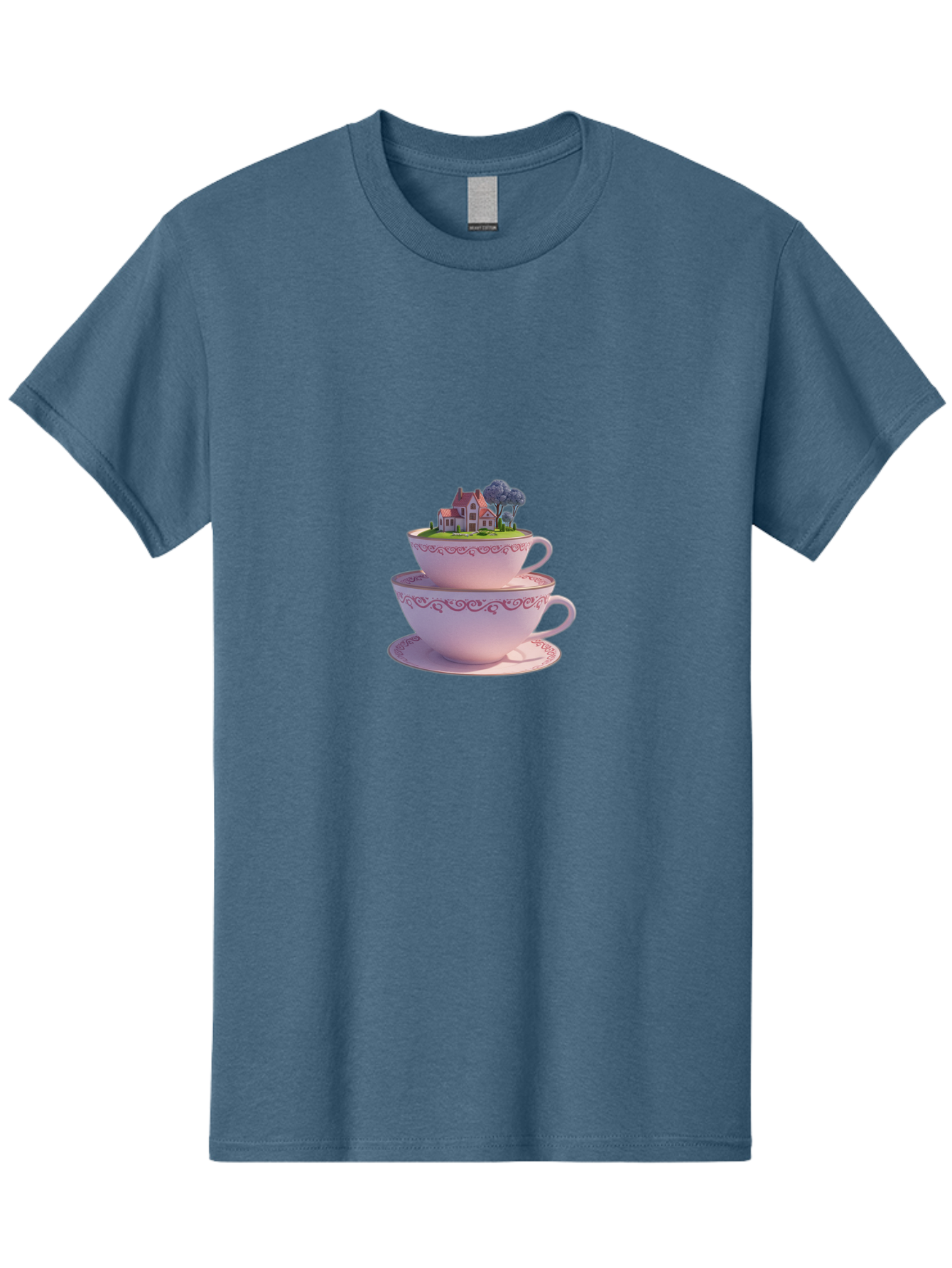 Teacups-With-Cottage Men'S Graphic Tee, 100% Cotton, Comfortable Casual Summer Wear, Machine Washable, Vintage Camera, Old Camera, Antique Camera, Black Camera, Classic Photography, Photography Equipment, Nostalgic Device, Film Camera, Baj265